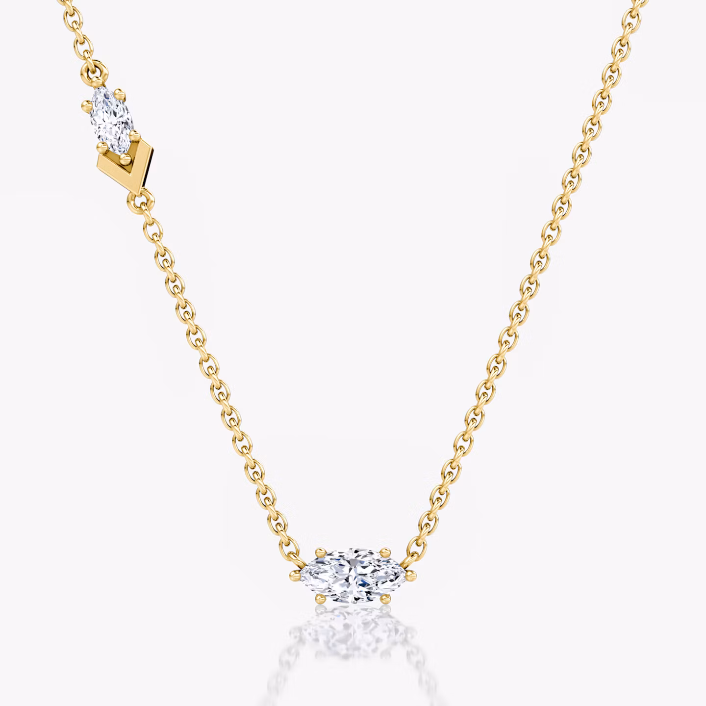Toi et Moi Echo Necklace Marquise | Yellow Gold