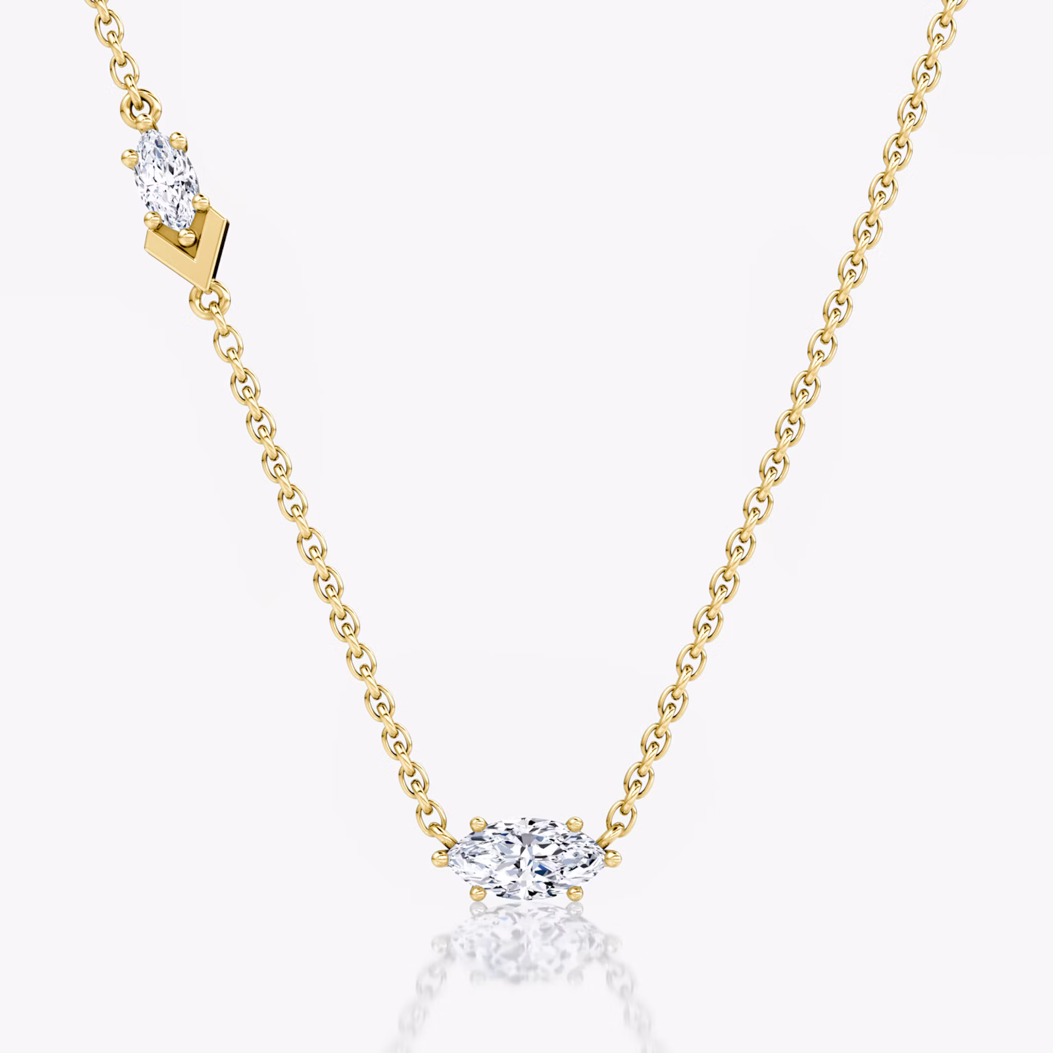 Toi et Moi Echo Necklace Marquise | Yellow Gold