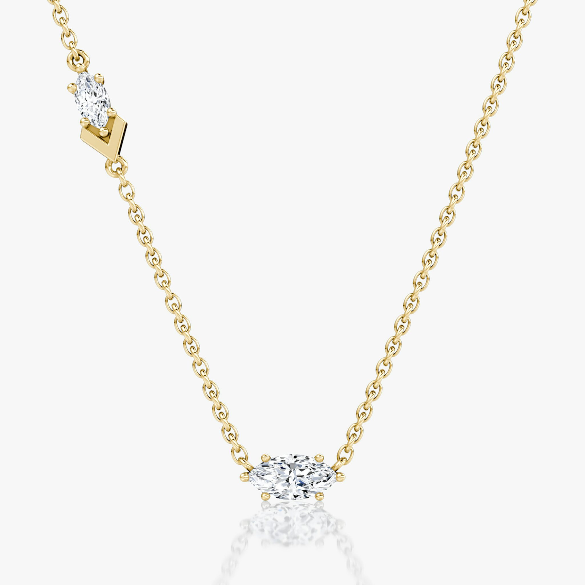 Toi et Moi Echo Necklace | Marquise | 14k | Yellow Gold | caratWeight: 0.36ct | chainLength: 16-18