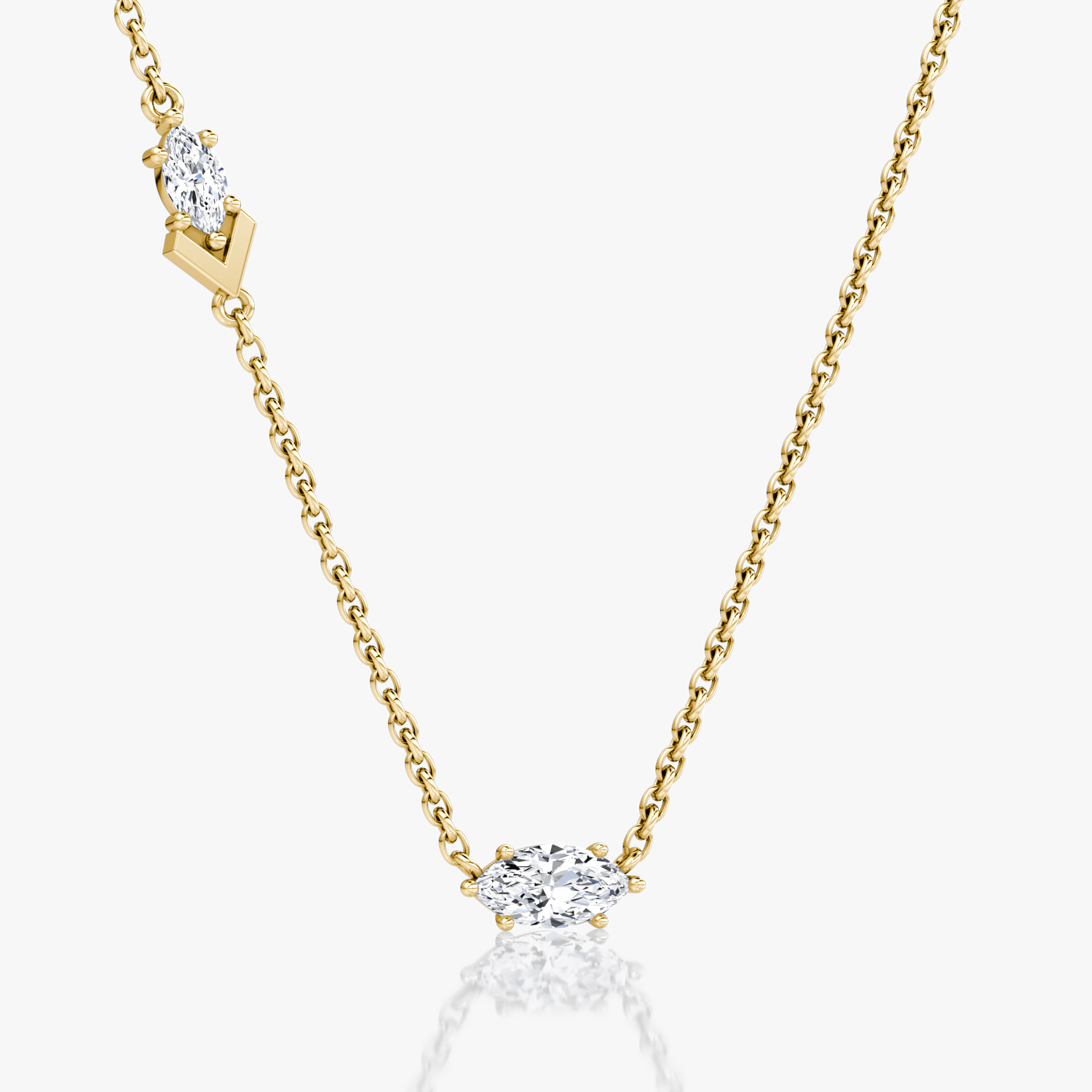 Toi et Moi Echo Necklace | Marquise | 14k | Yellow Gold | caratWeight: 0.36ct | chainLength: 16-18
