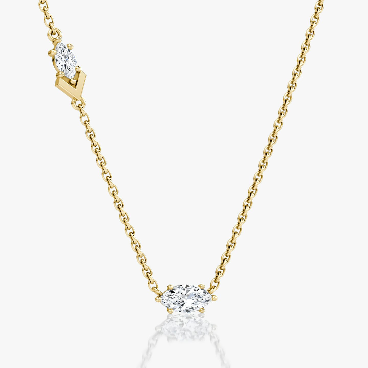 Collar Toi et Moi Echo | Marquise | 14k | Oro amarillo | caratWeight: 0.36ct | chainLength: 16-18