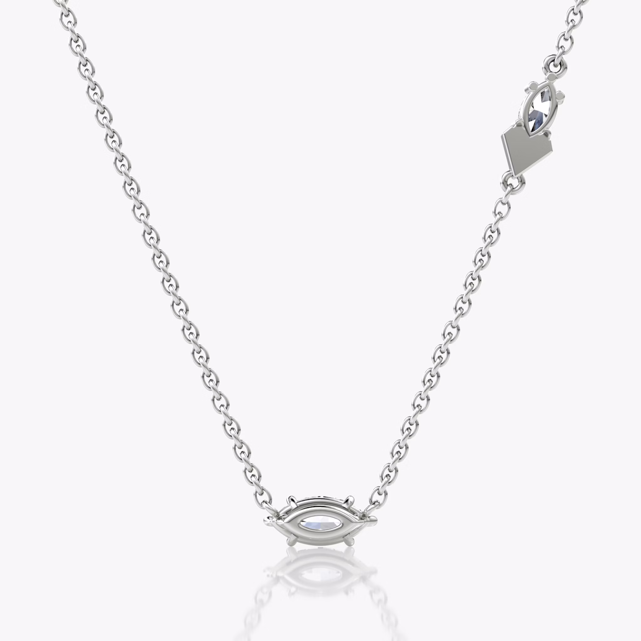 Toi et Moi Echo Necklace | Marquise | 14k | White Gold | caratWeight: 0.36ct | chainLength: 16-18