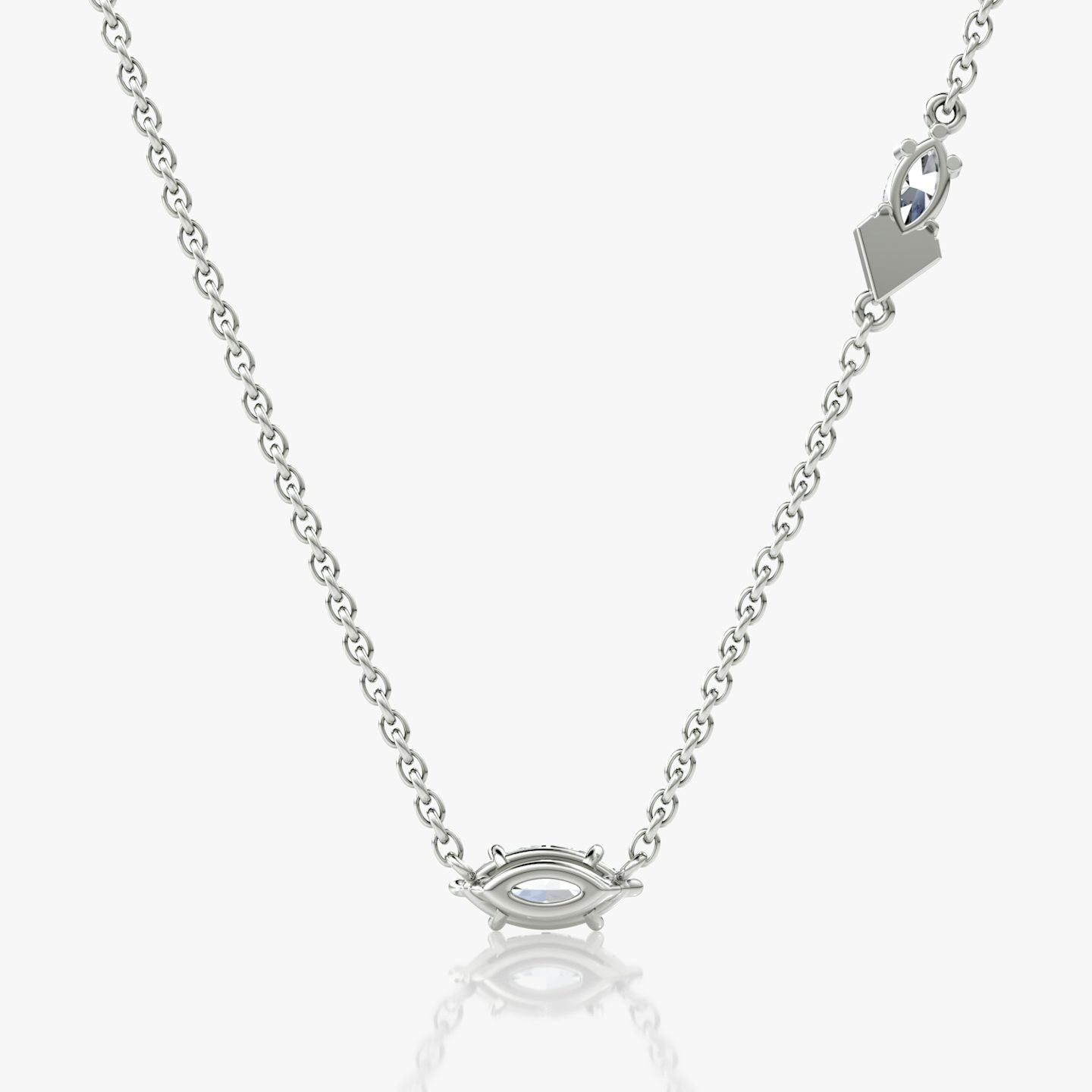 Collar Toi et Moi Echo | Marquise | 14k | Oro blanco | caratWeight: 0.36ct | chainLength: 16-18