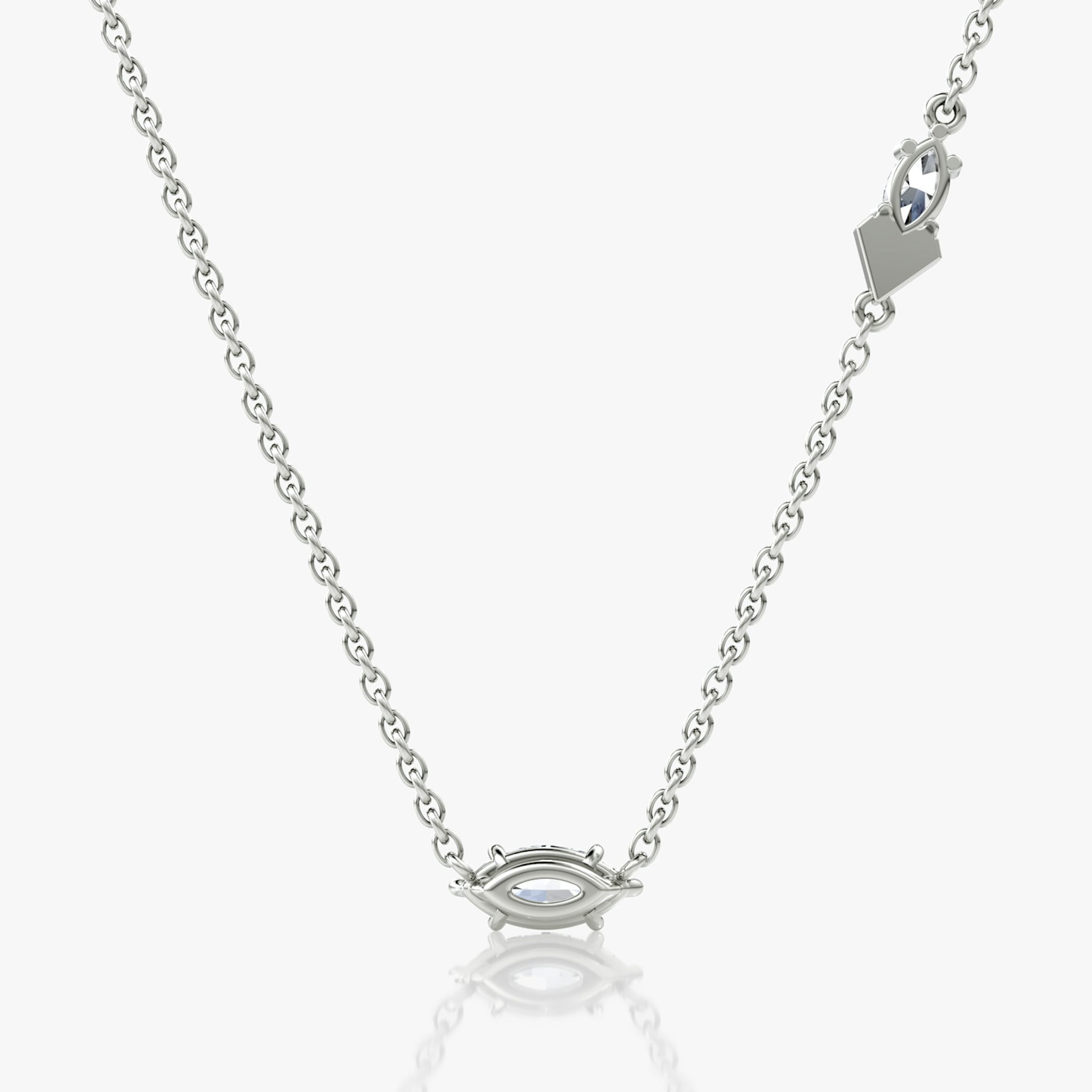 Toi et Moi Echo Necklace | Marquise | 14k | White Gold | caratWeight: 0.36ct | chainLength: 16-18