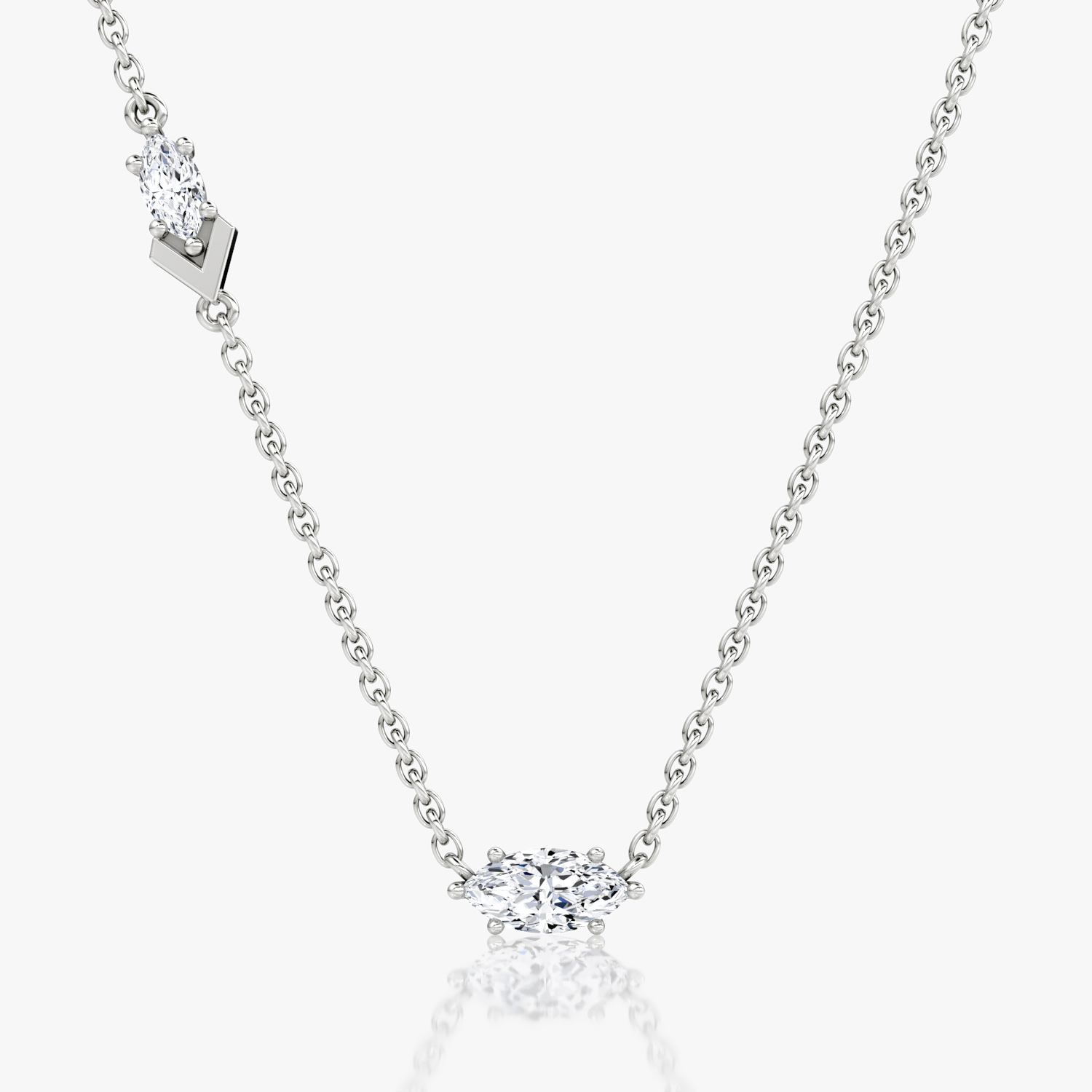 Toi et Moi Echo Necklace | Marquise | 14k | White Gold | caratWeight: 0.36ct | chainLength: 16-18