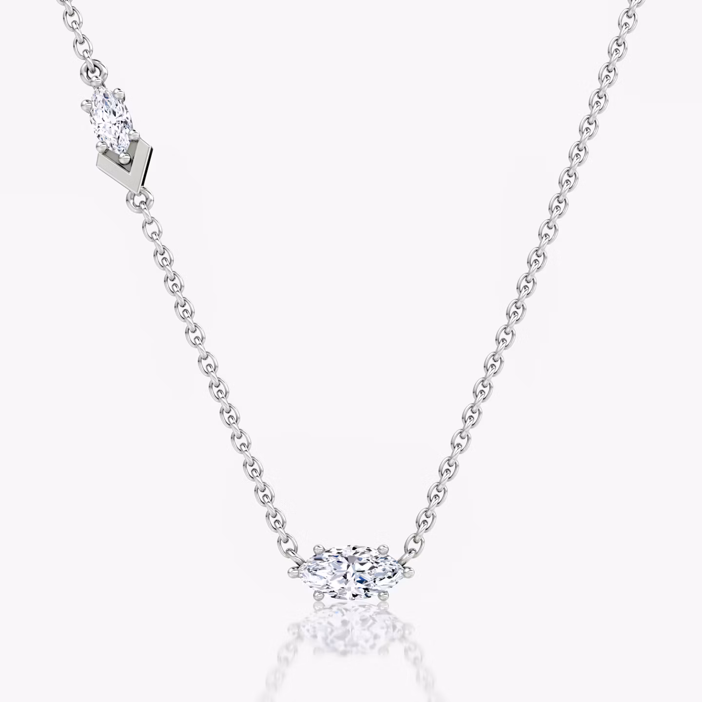 Toi et Moi Echo Necklace Marquise | White Gold