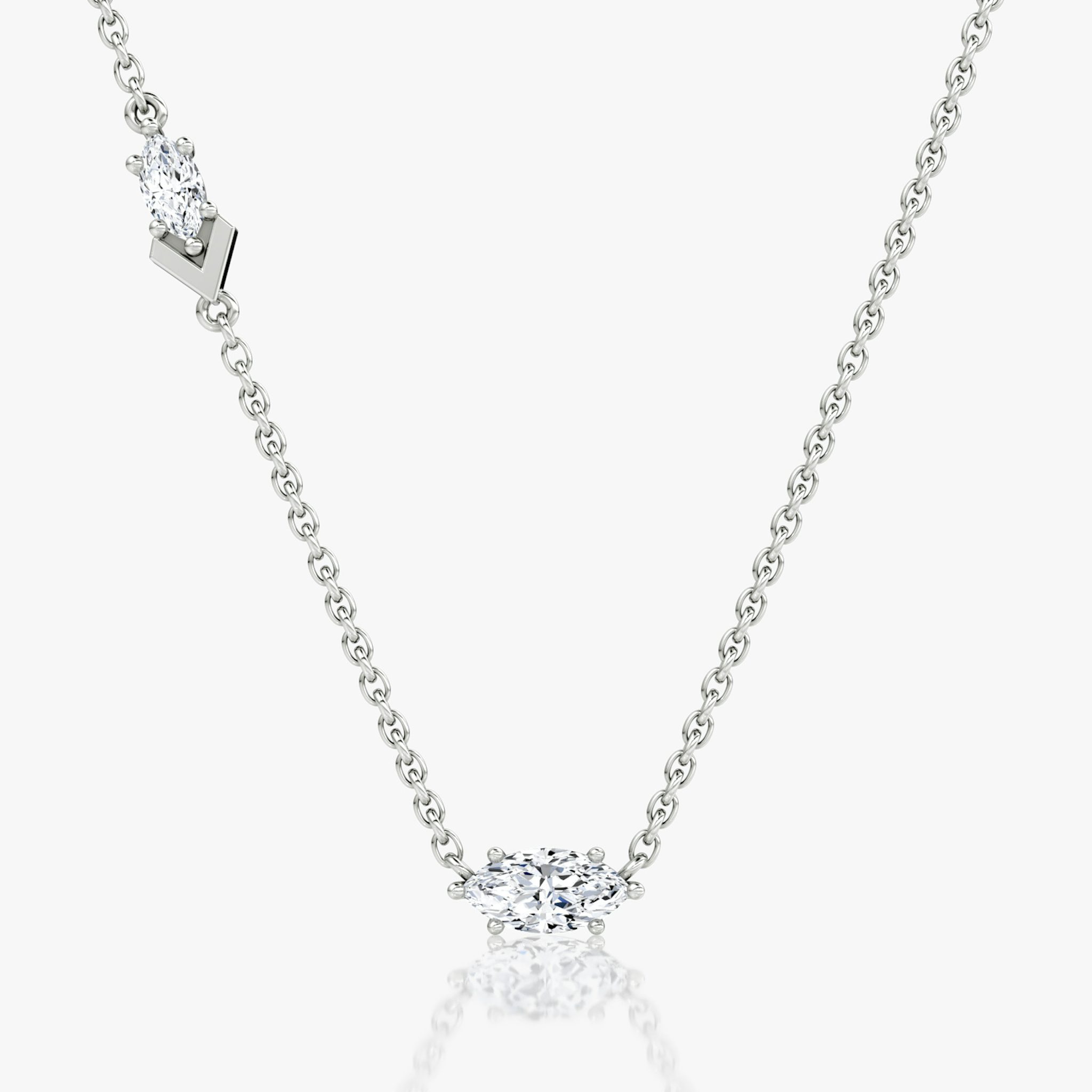 Toi et Moi Echo Necklace | Marquise | 14k | White Gold | caratWeight: 0.36ct | chainLength: 16-18