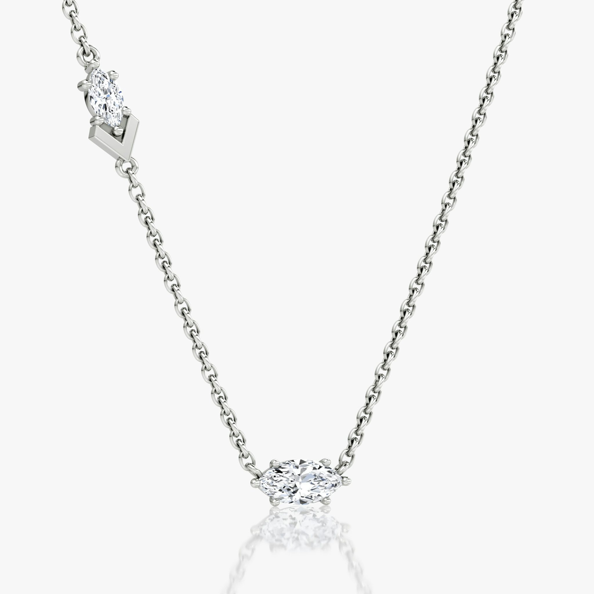 Toi et Moi Echo Necklace | Marquise | 14k | White Gold | caratWeight: 0.36ct | chainLength: 16-18