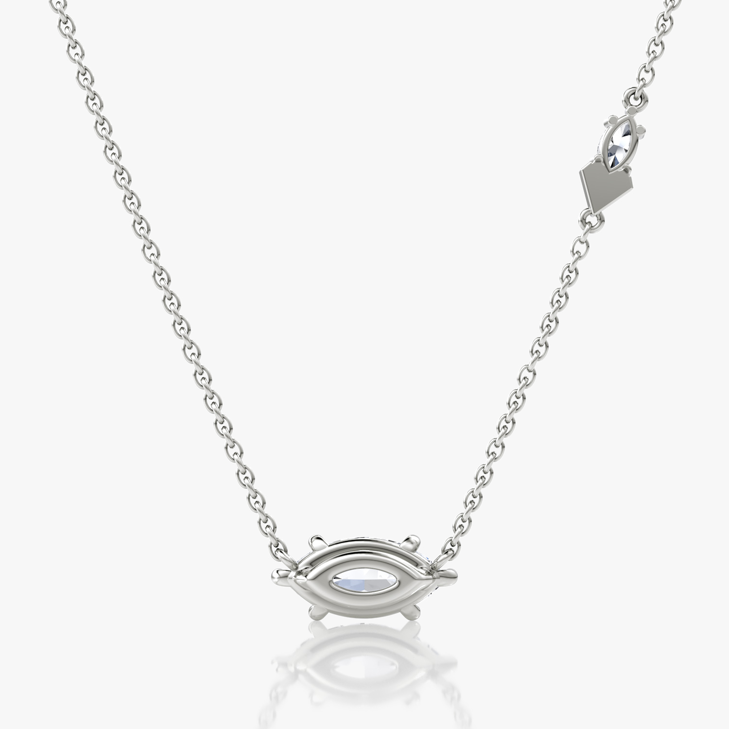 Toi et Moi Echo Necklace | Marquise | 14k | White Gold | caratWeight: 1.1ct | chainLength: 16-18