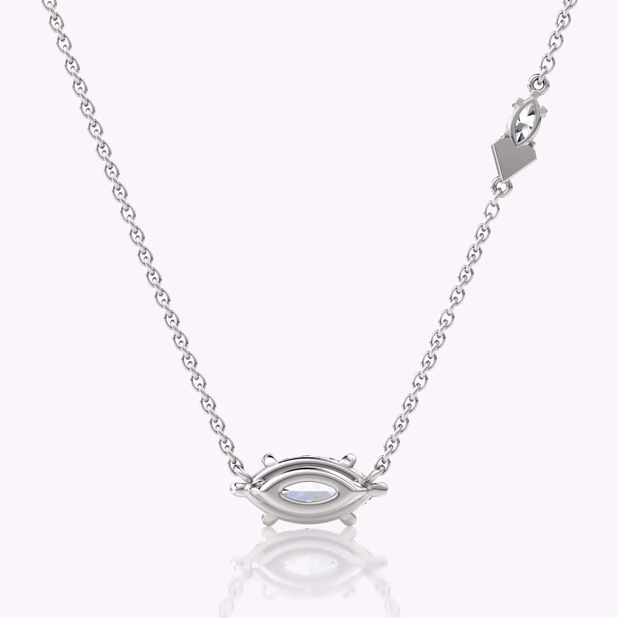Toi et Moi Echo Necklace | Marquise | 14k | White Gold | caratWeight: 1.1ct | chainLength: 16-18