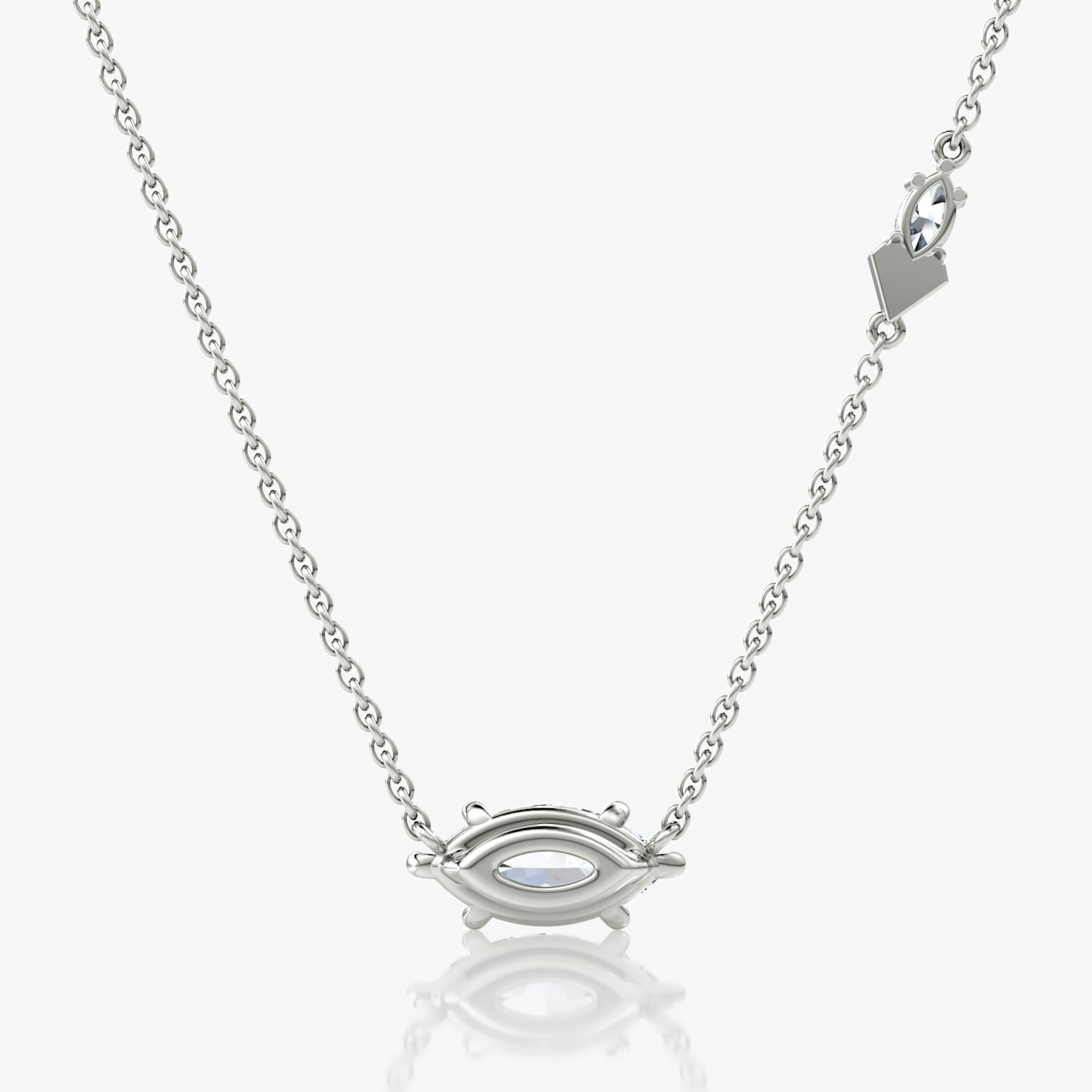 Toi et Moi Echo Necklace | Marquise | 14k | White Gold | caratWeight: 1.1ct | chainLength: 16-18