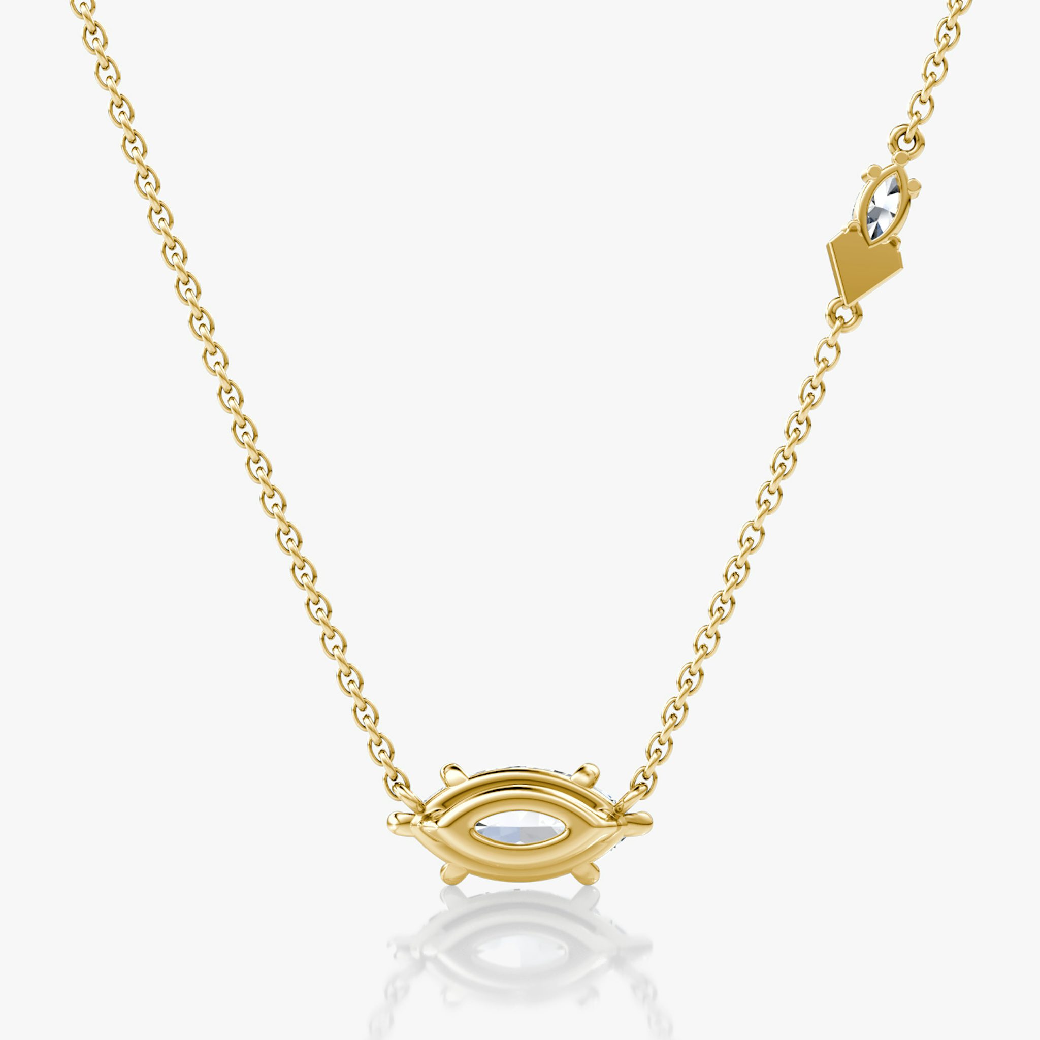 Toi et Moi Echo Necklace | Marquise | 14k | Yellow Gold | caratWeight: 1.1ct | chainLength: 16-18