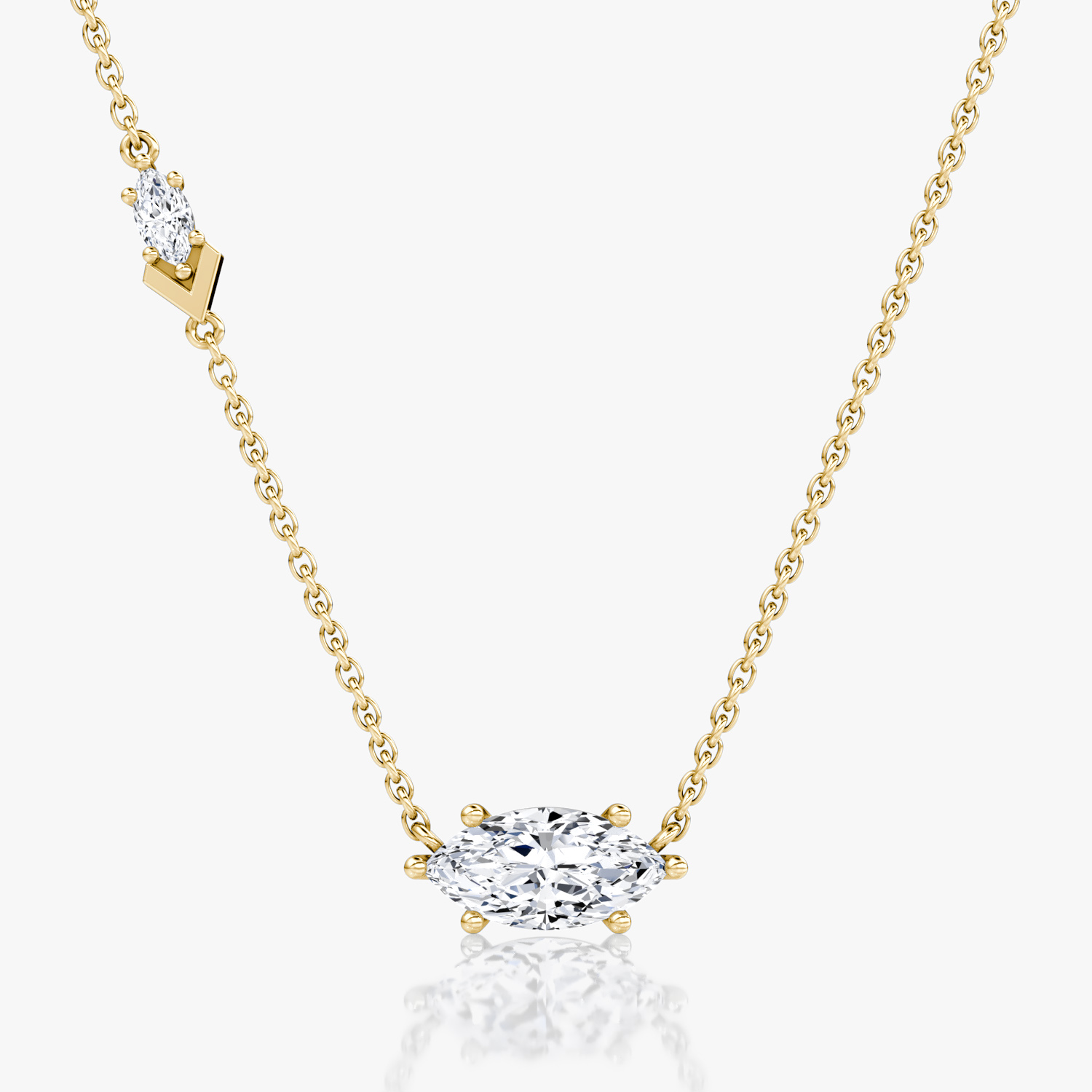 Collar Toi et Moi Echo | Marquise | 14k | Oro amarillo | caratWeight: 1.1ct | chainLength: 16-18