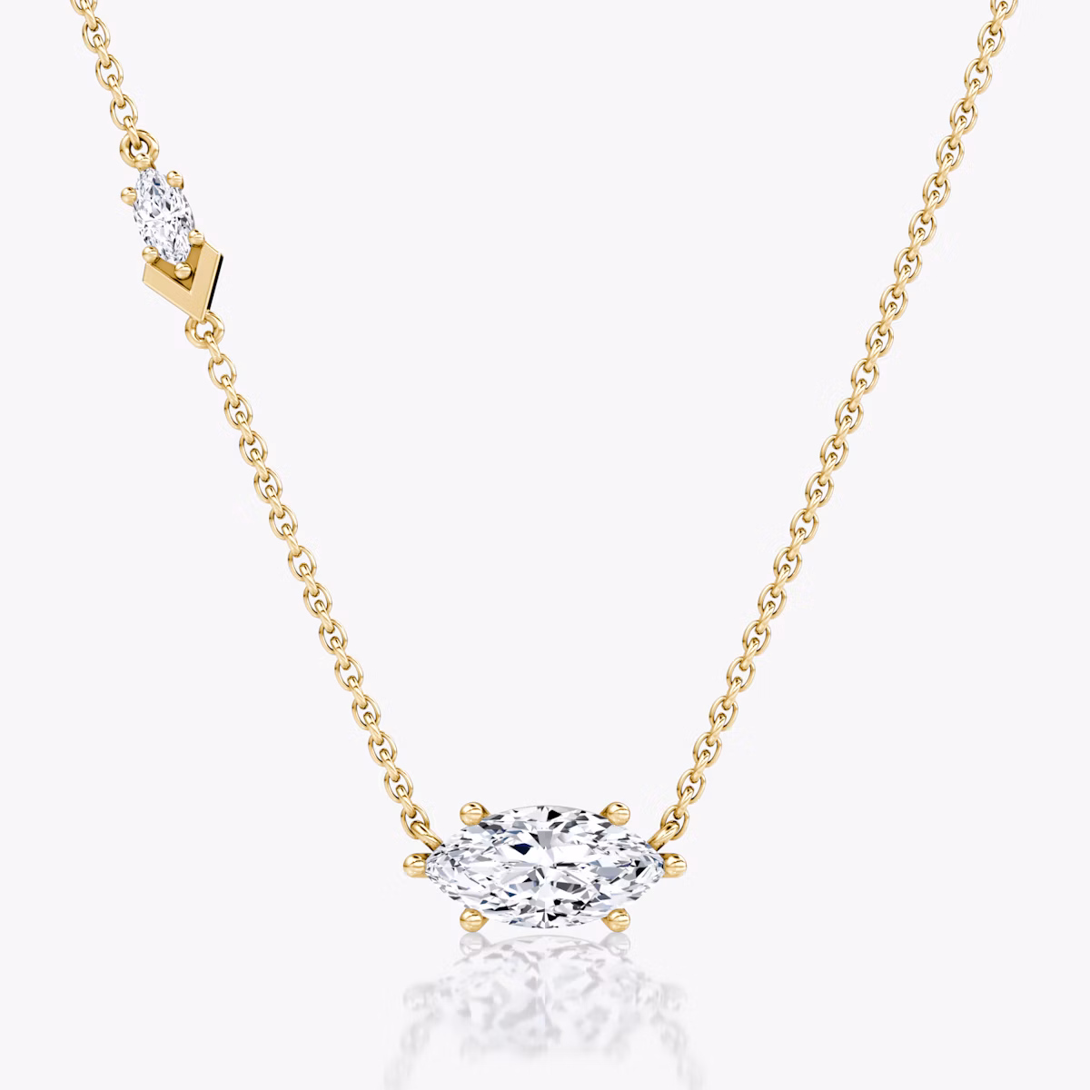 Toi et Moi Echo Necklace | Marquise | 14k | Yellow Gold | caratWeight: 1.1ct | chainLength: 16-18