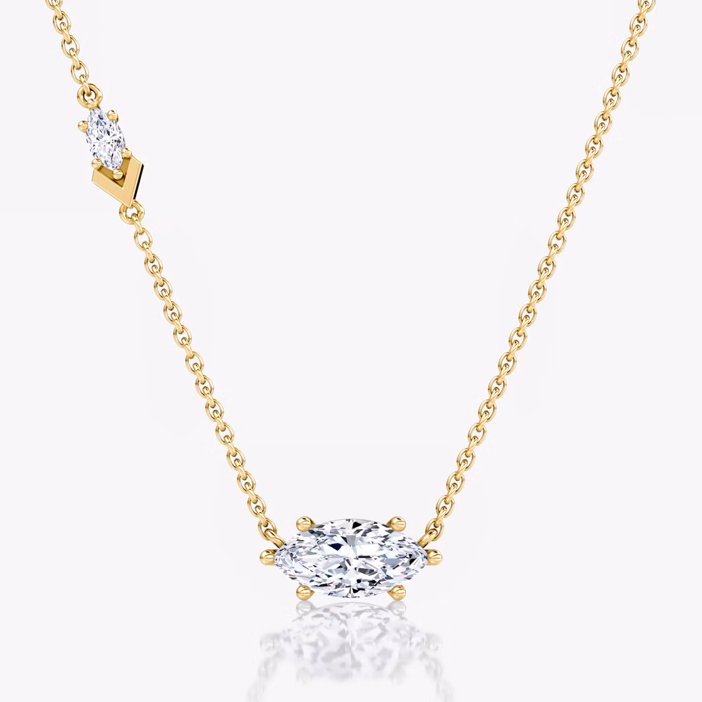 Toi et Moi Echo Necklace Marquise | Yellow Gold