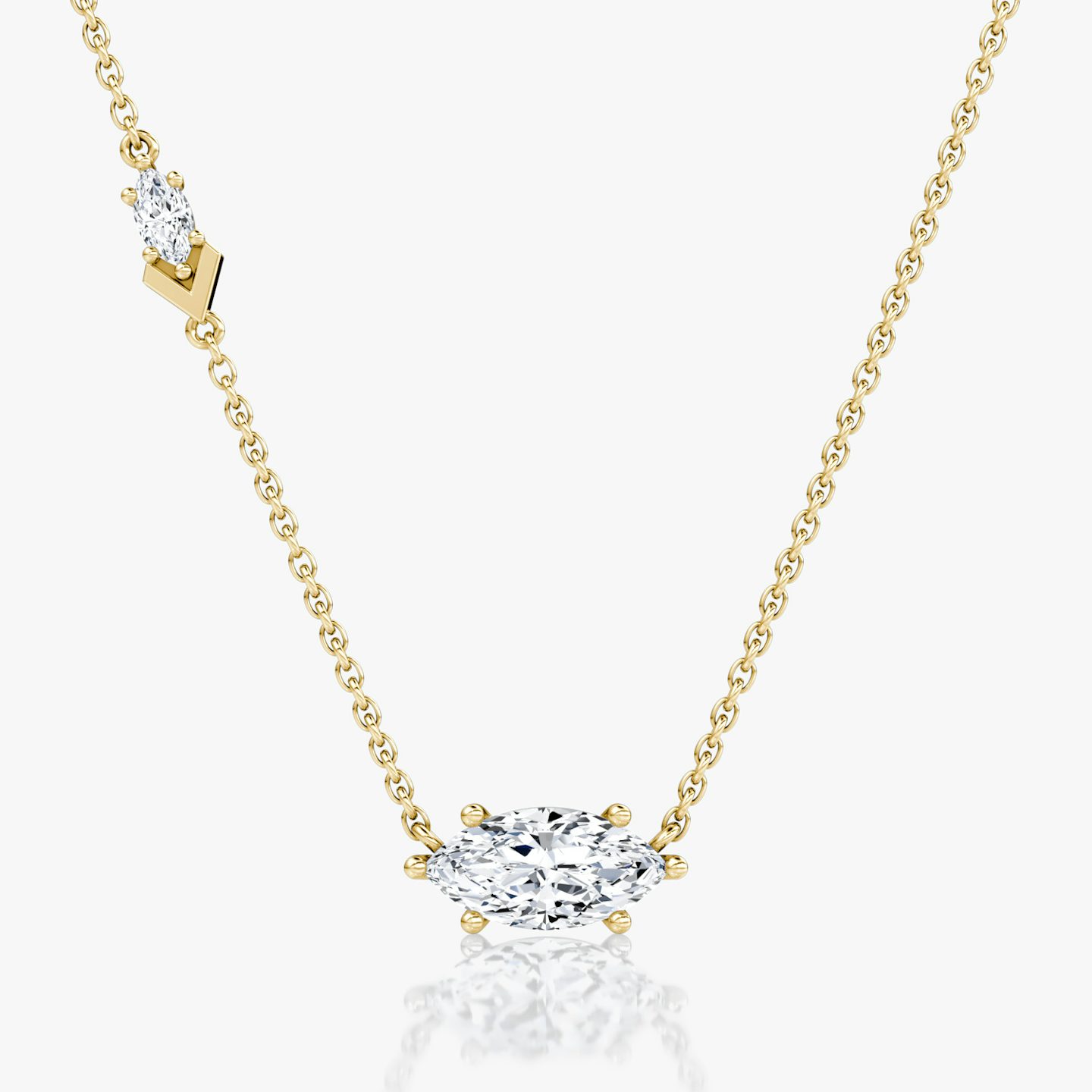 Toi et Moi Echo Necklace | Marquise | 14k | Yellow Gold | caratWeight: 1.1ct | chainLength: 16-18