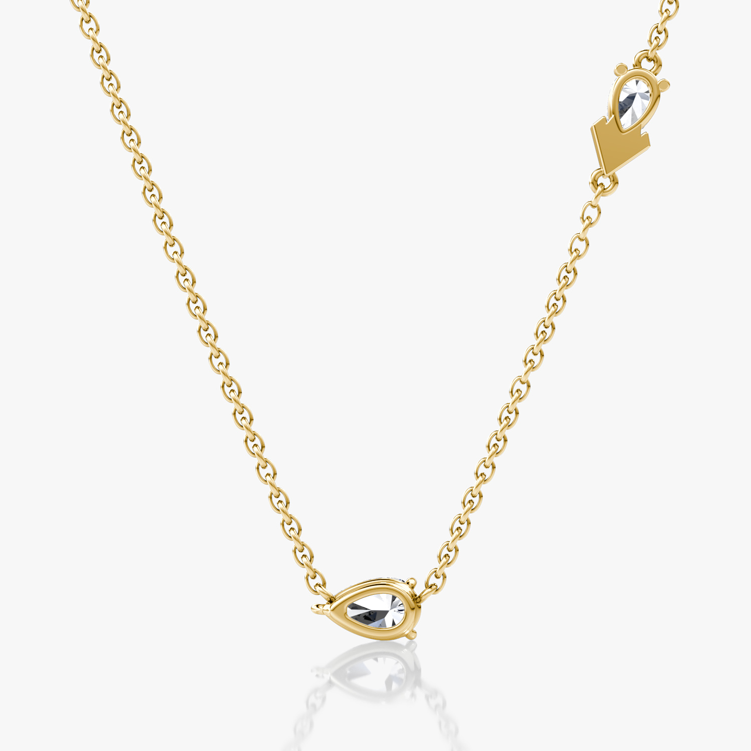 Toi et Moi Echo Necklace | Pear | 14k | Yellow Gold | caratWeight: 0.40ct | chainLength: 16-18