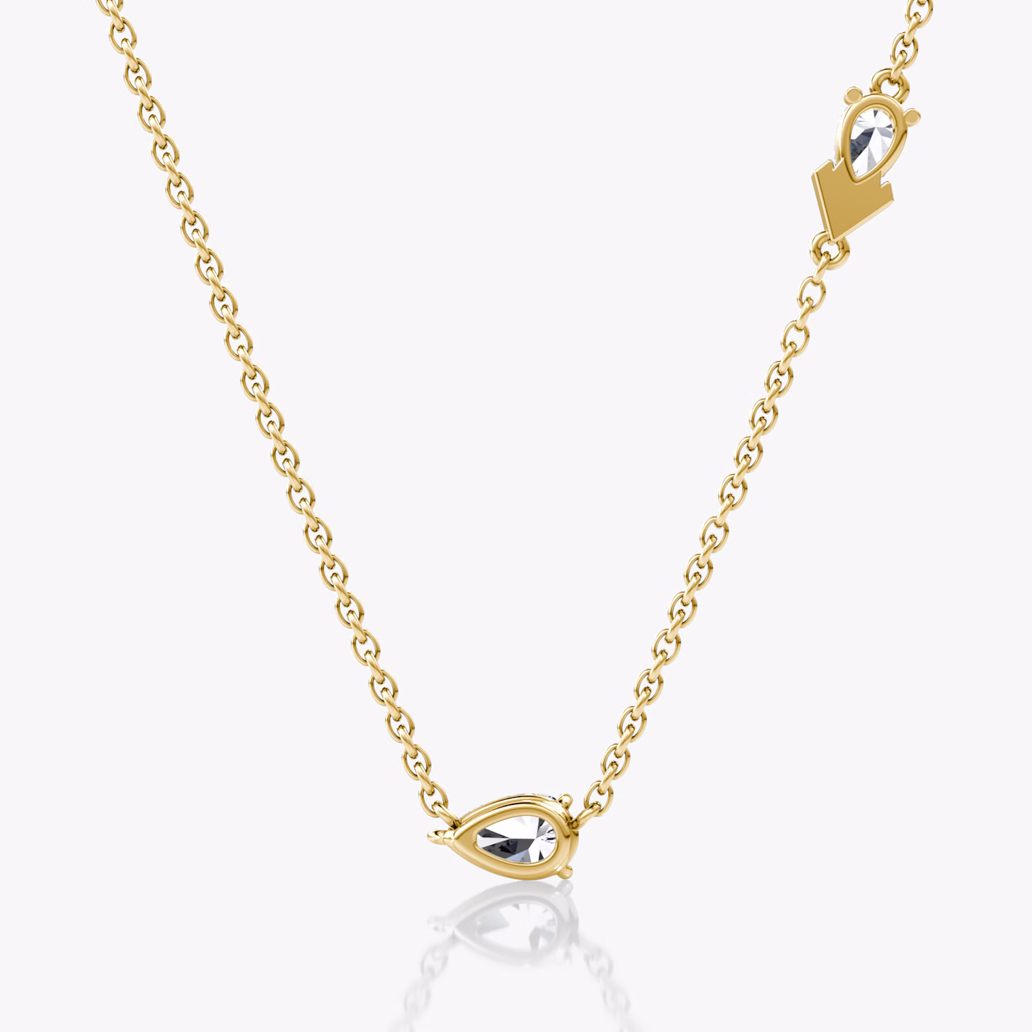 Toi et Moi Echo Necklace | Pear | 14k | Yellow Gold | caratWeight: 0.40ct | chainLength: 16-18