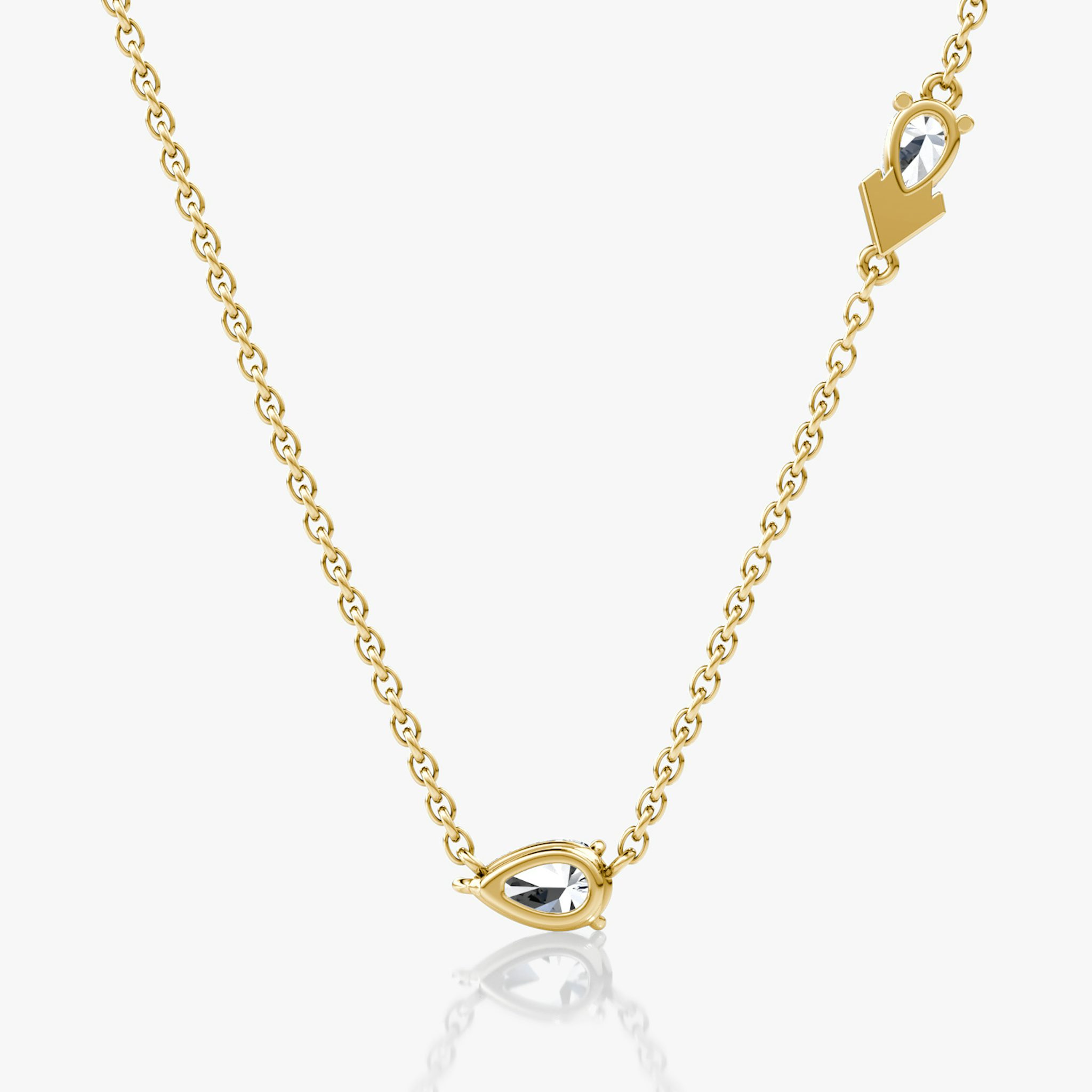 Toi et Moi Echo Necklace | Pear | 14k | Yellow Gold | caratWeight: 0.40ct | chainLength: 16-18