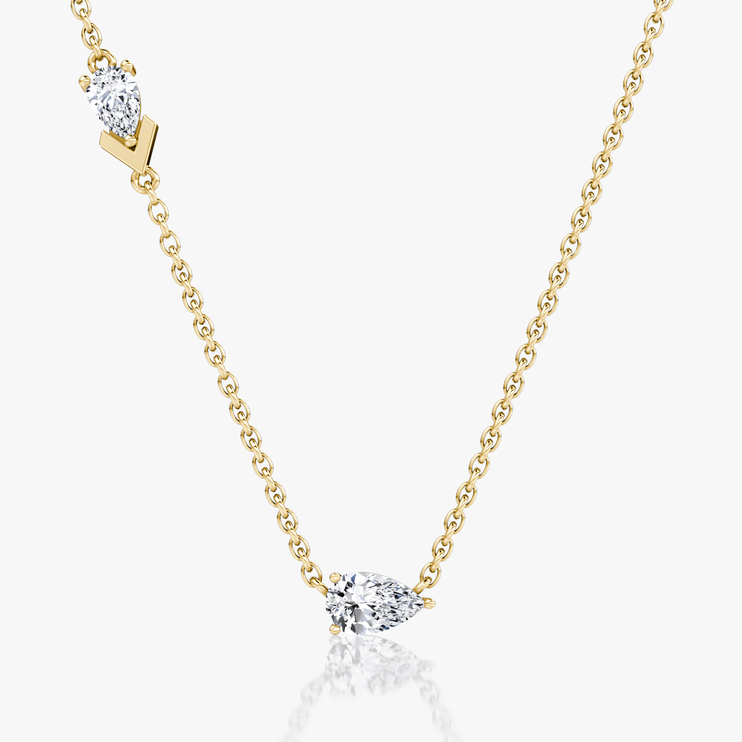 Toi et Moi Echo Necklace Pear | Yellow Gold