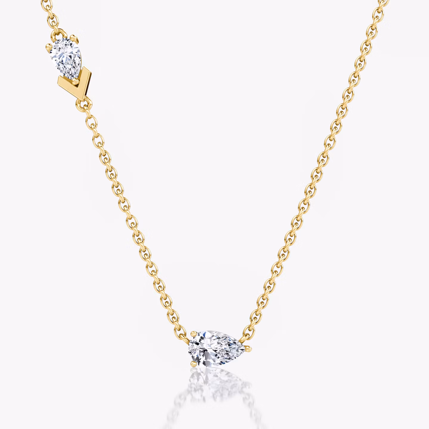 Toi et Moi Echo Necklace Pear | Yellow Gold