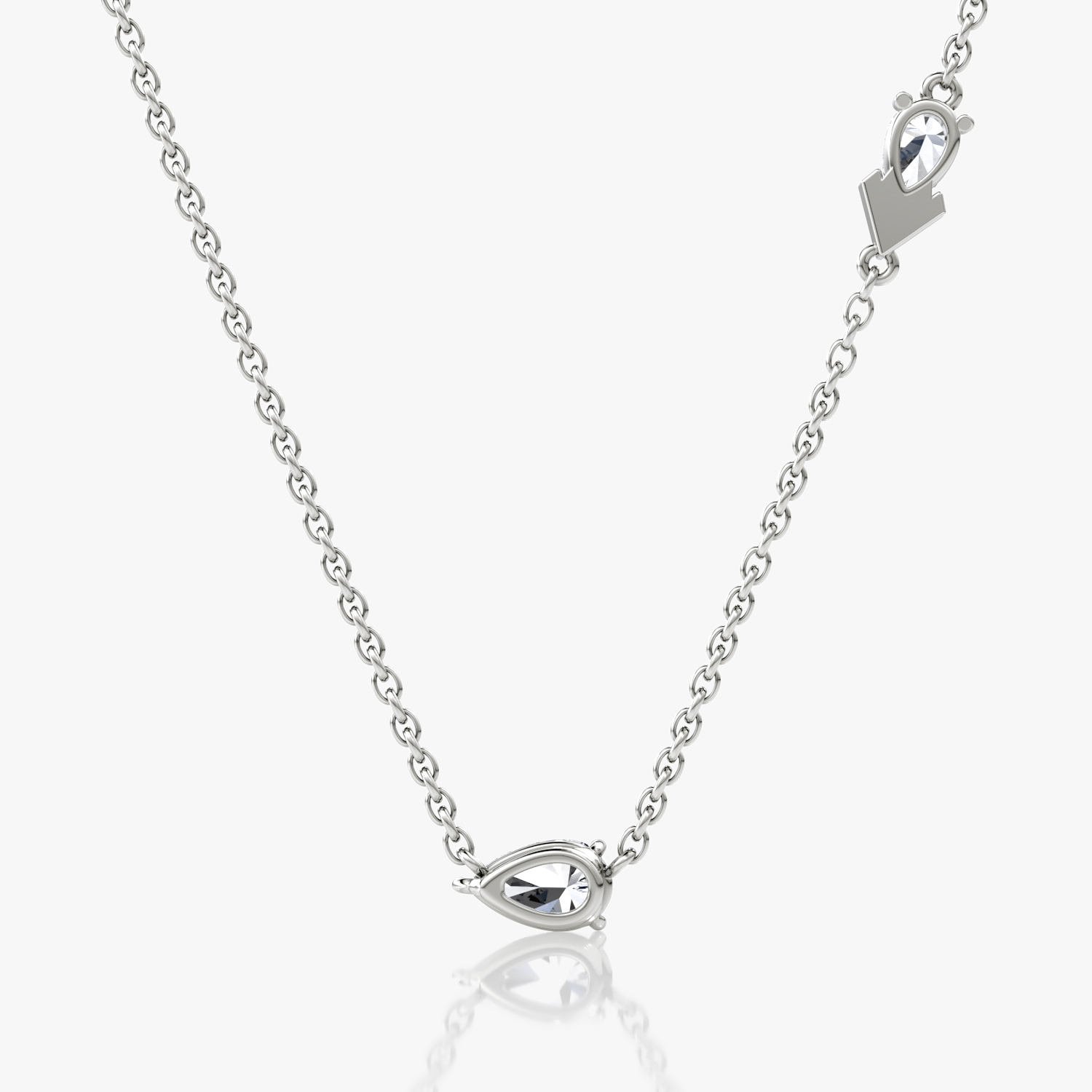Toi et Moi Echo Necklace | Pear | 14k | White Gold | caratWeight: 0.40ct | chainLength: 16-18