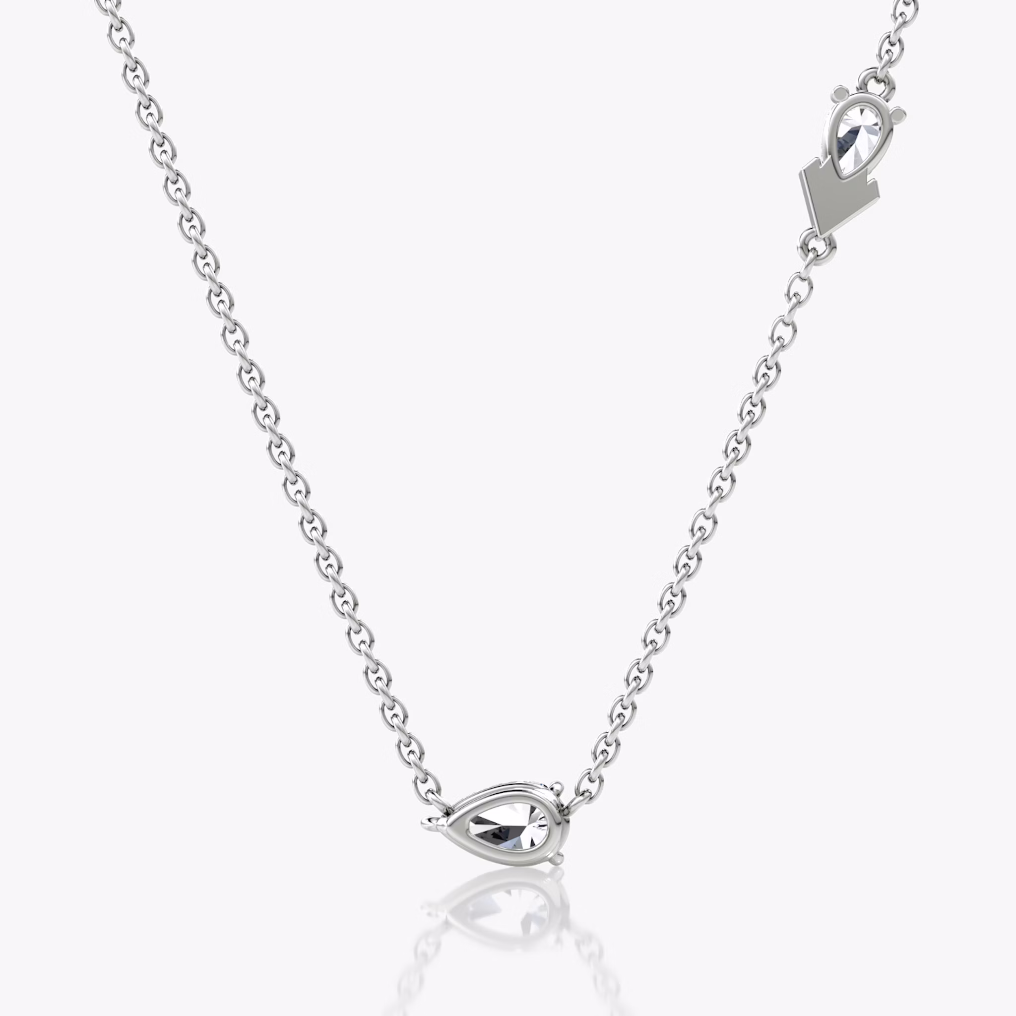 Toi et Moi Echo Necklace | Pear | 14k | White Gold | caratWeight: 0.40ct | chainLength: 16-18