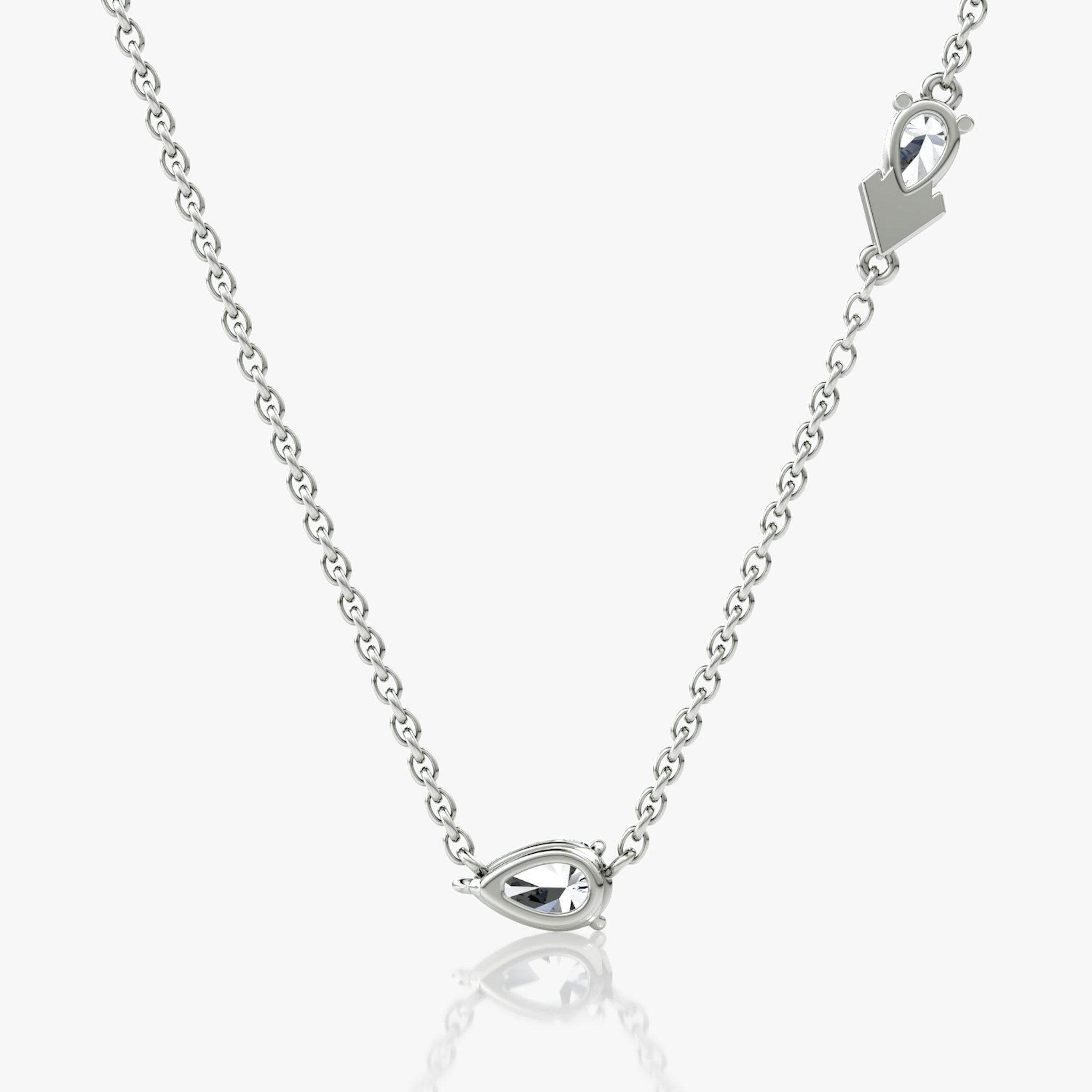 Toi et Moi Echo Necklace | Pear | 14k | White Gold | caratWeight: 0.40ct | chainLength: 16-18