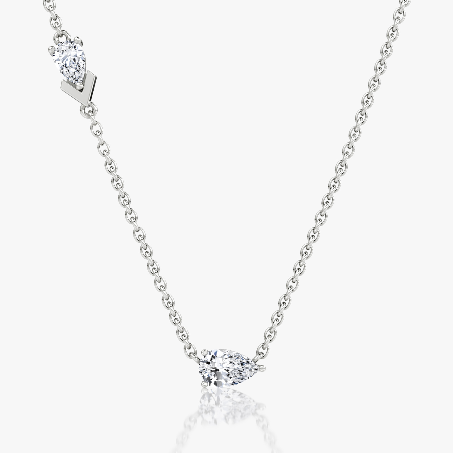 Toi et Moi Echo Necklace Pear | White Gold