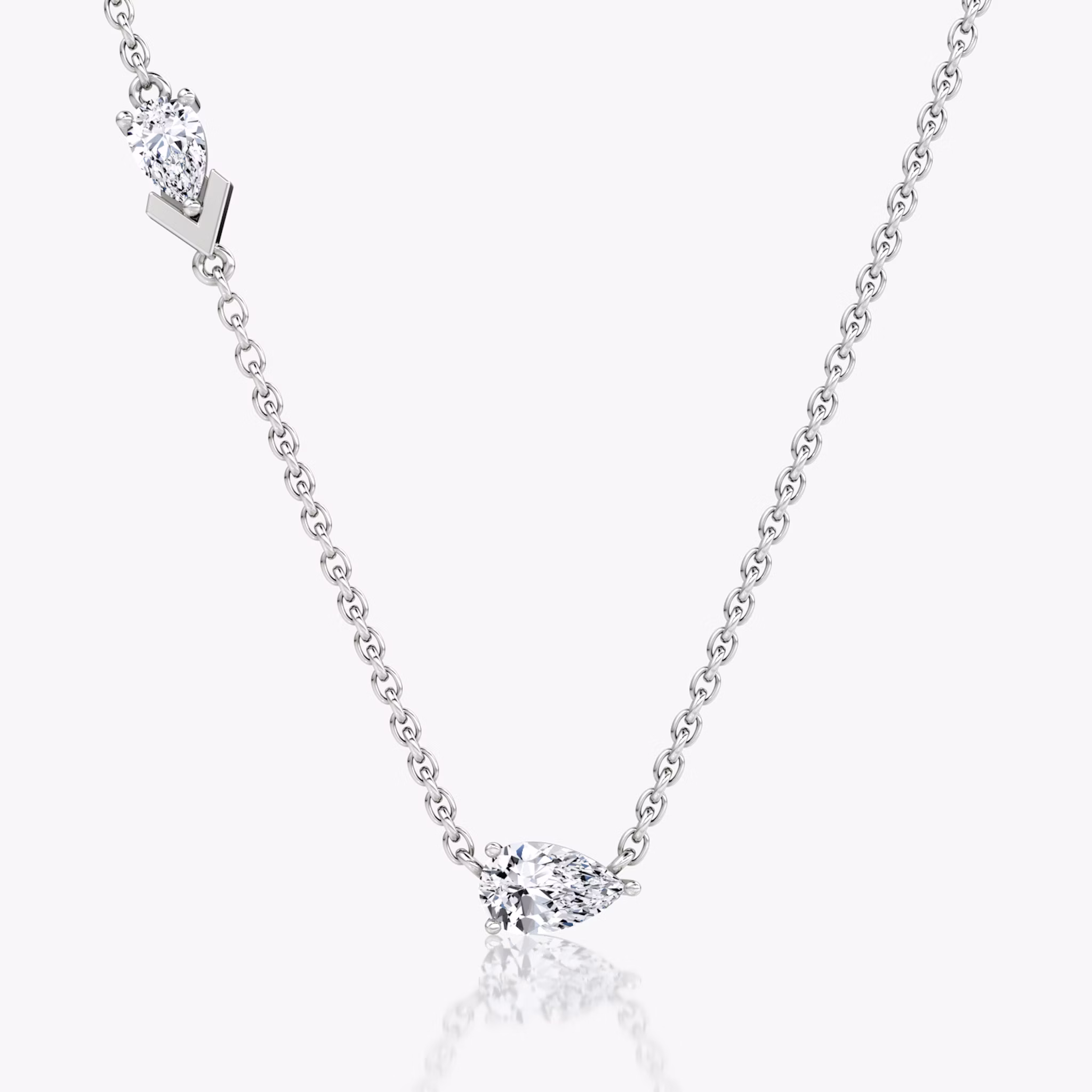 Toi et Moi Echo Necklace | Pear | 14k | White Gold | caratWeight: 0.40ct | chainLength: 16-18