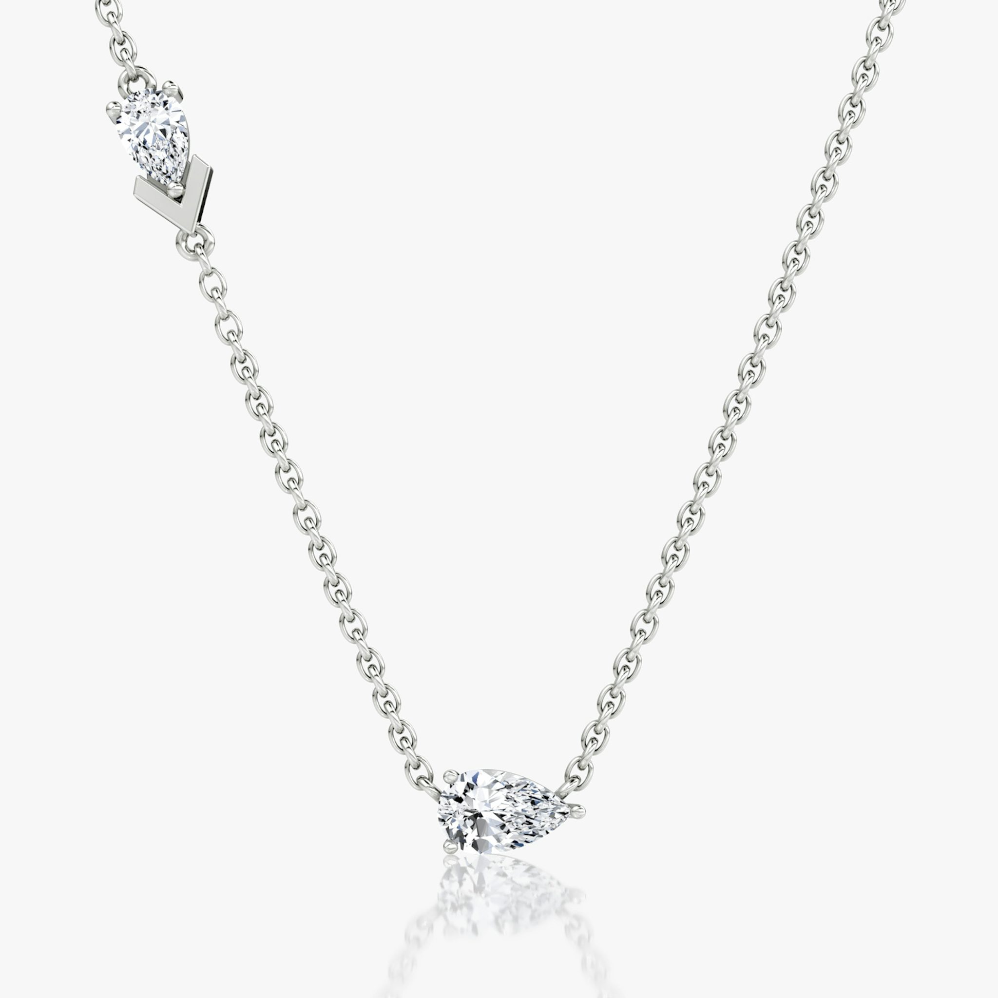 Toi et Moi Echo Necklace | Pear | 14k | White Gold | caratWeight: 0.40ct | chainLength: 16-18