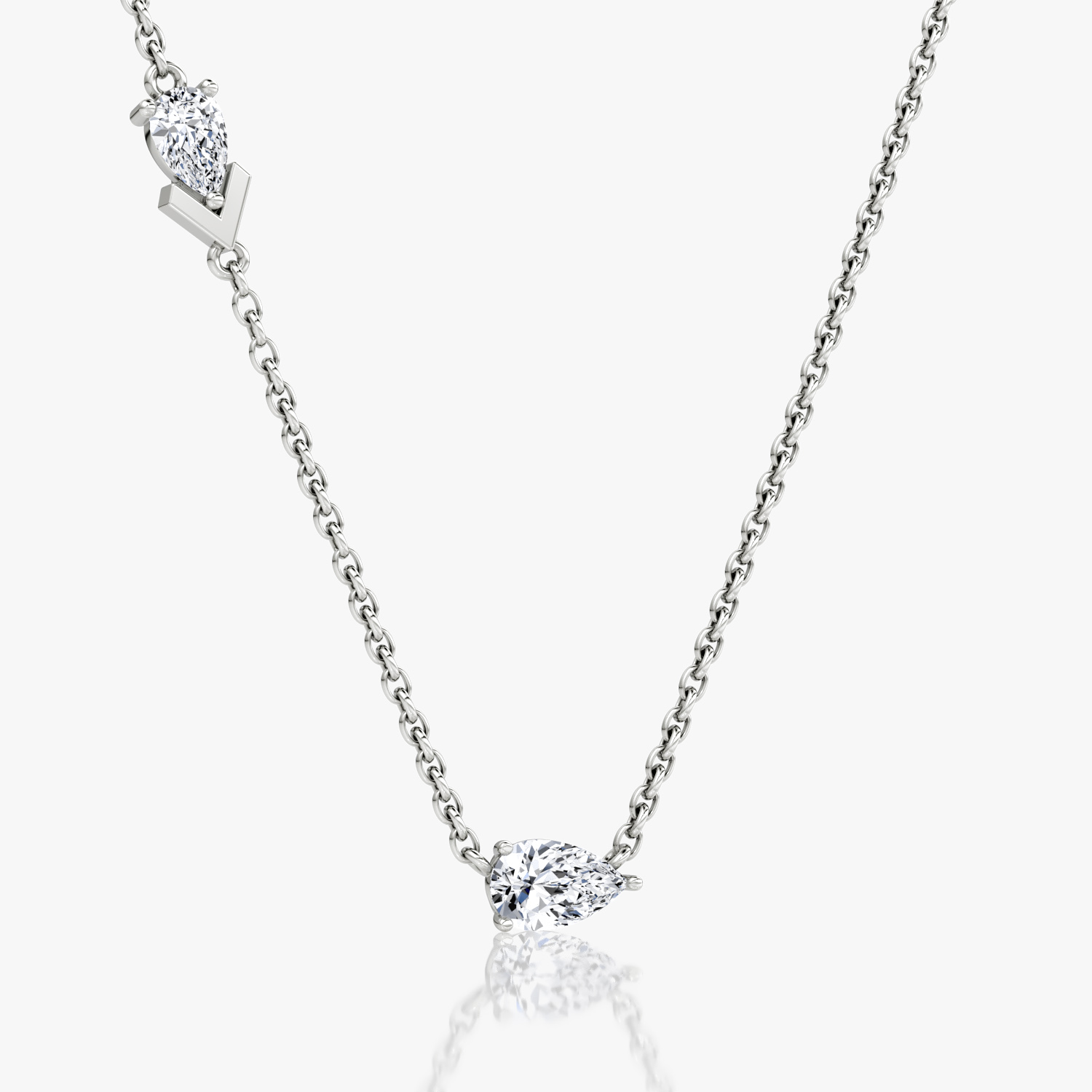 Toi et Moi Echo Necklace | Pear | 14k | White Gold | caratWeight: 0.40ct | chainLength: 16-18