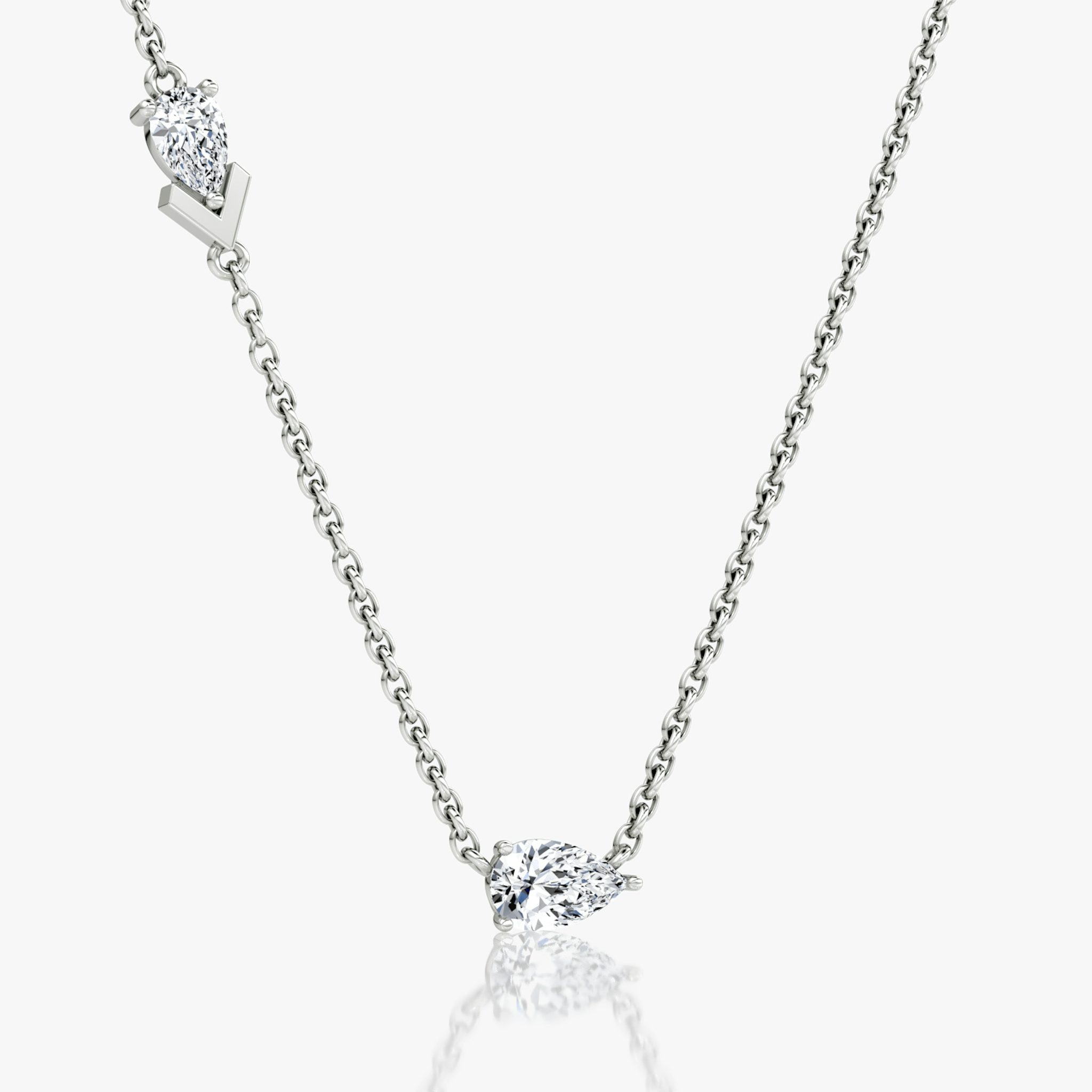 Toi et Moi Echo Necklace | Pear | 14k | White Gold | caratWeight: 0.40ct | chainLength: 16-18