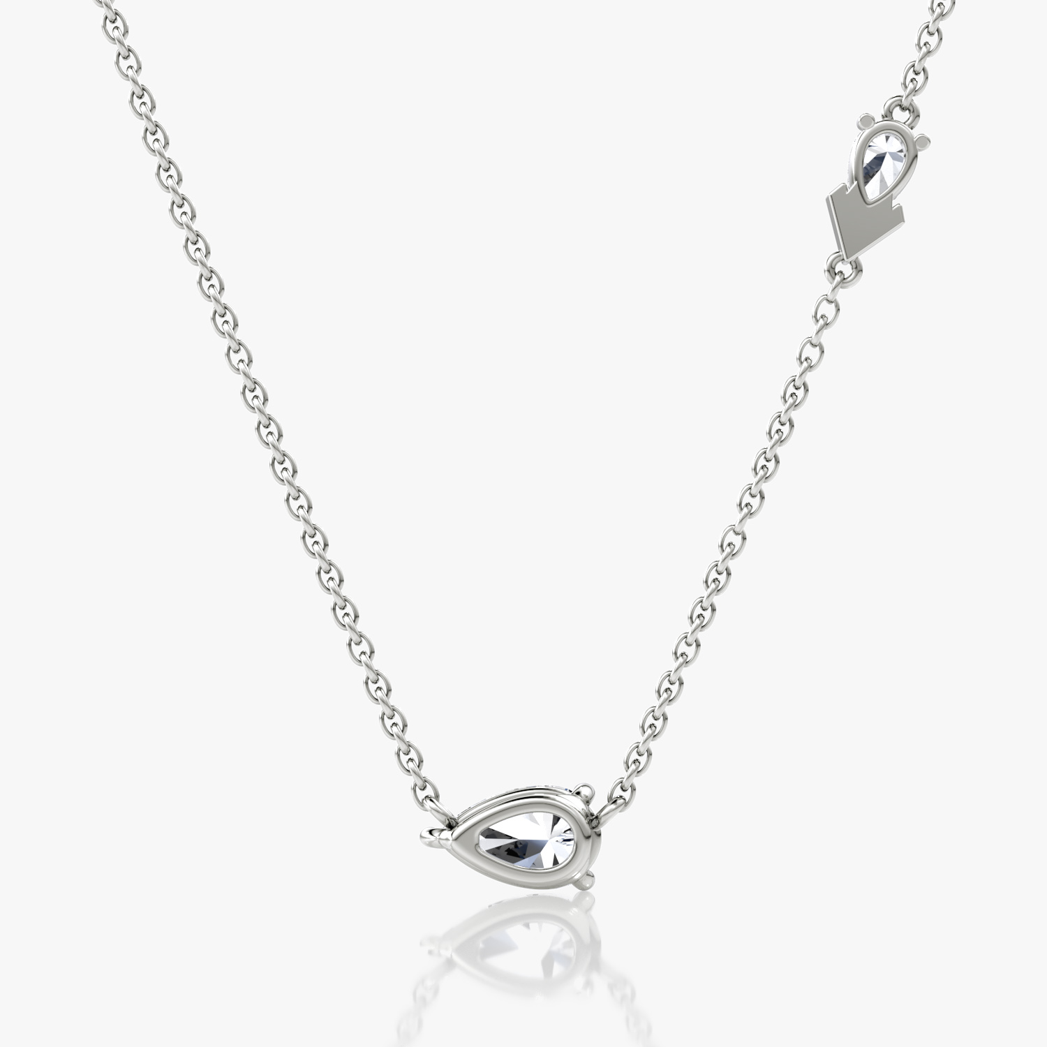 Toi et Moi Echo Necklace | Pear | 14k | White Gold | caratWeight: 0.65ct | chainLength: 16-18