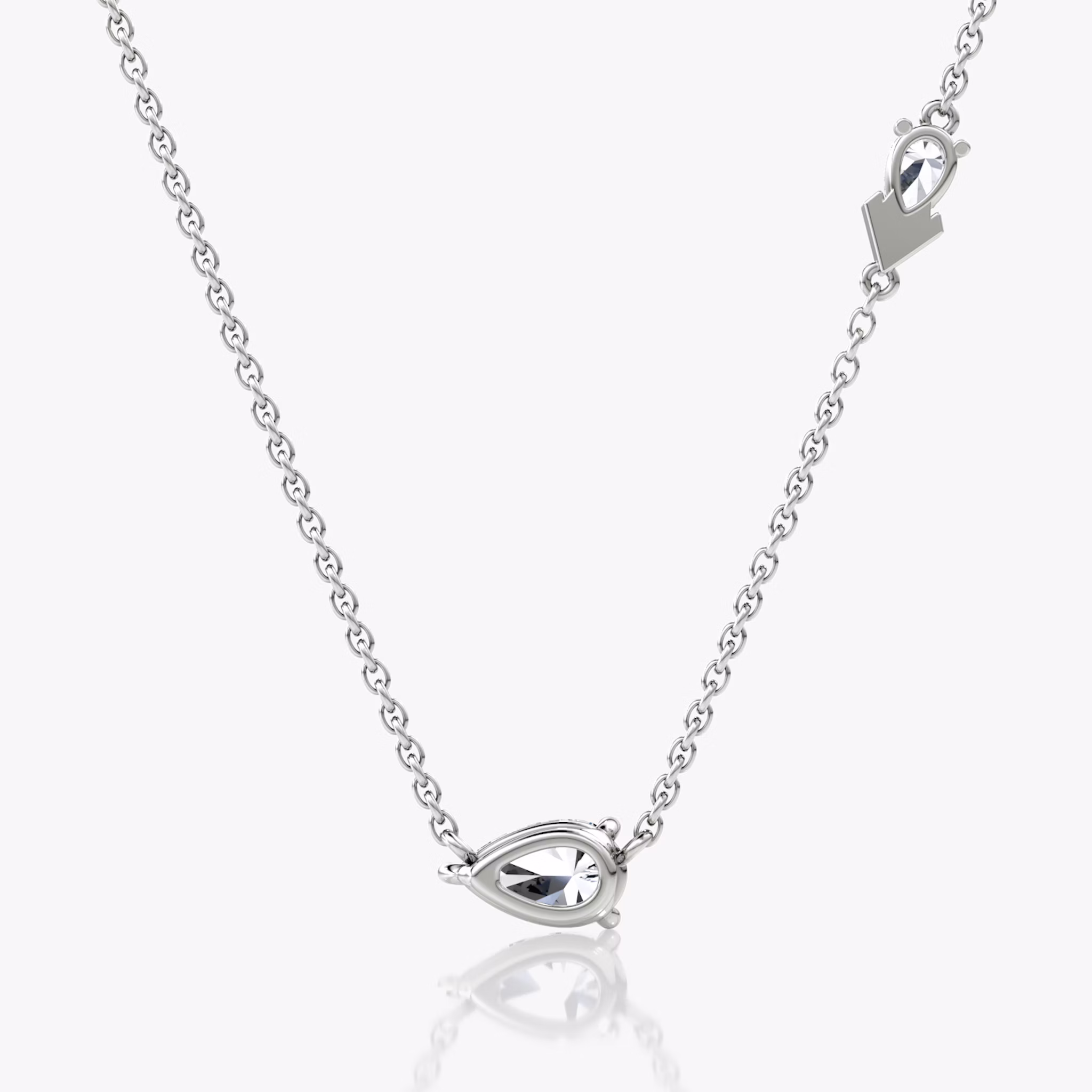Toi et Moi Echo Necklace | pear | 14k | white-gold | caratWeight: 0.65ct | chainLength: 16-18