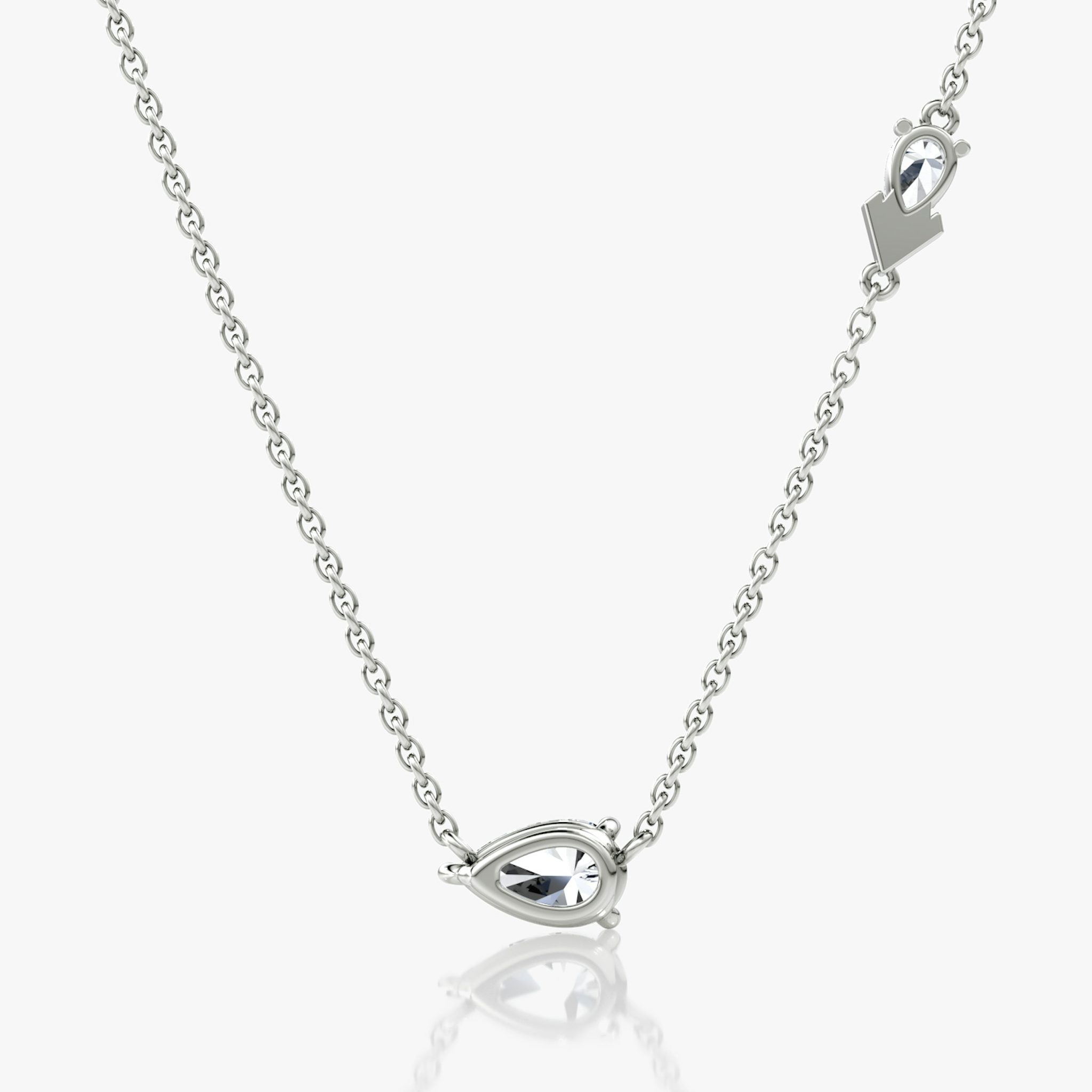 Toi et Moi Echo Necklace | pear | 14k | white-gold | caratWeight: 0.65ct | chainLength: 16-18