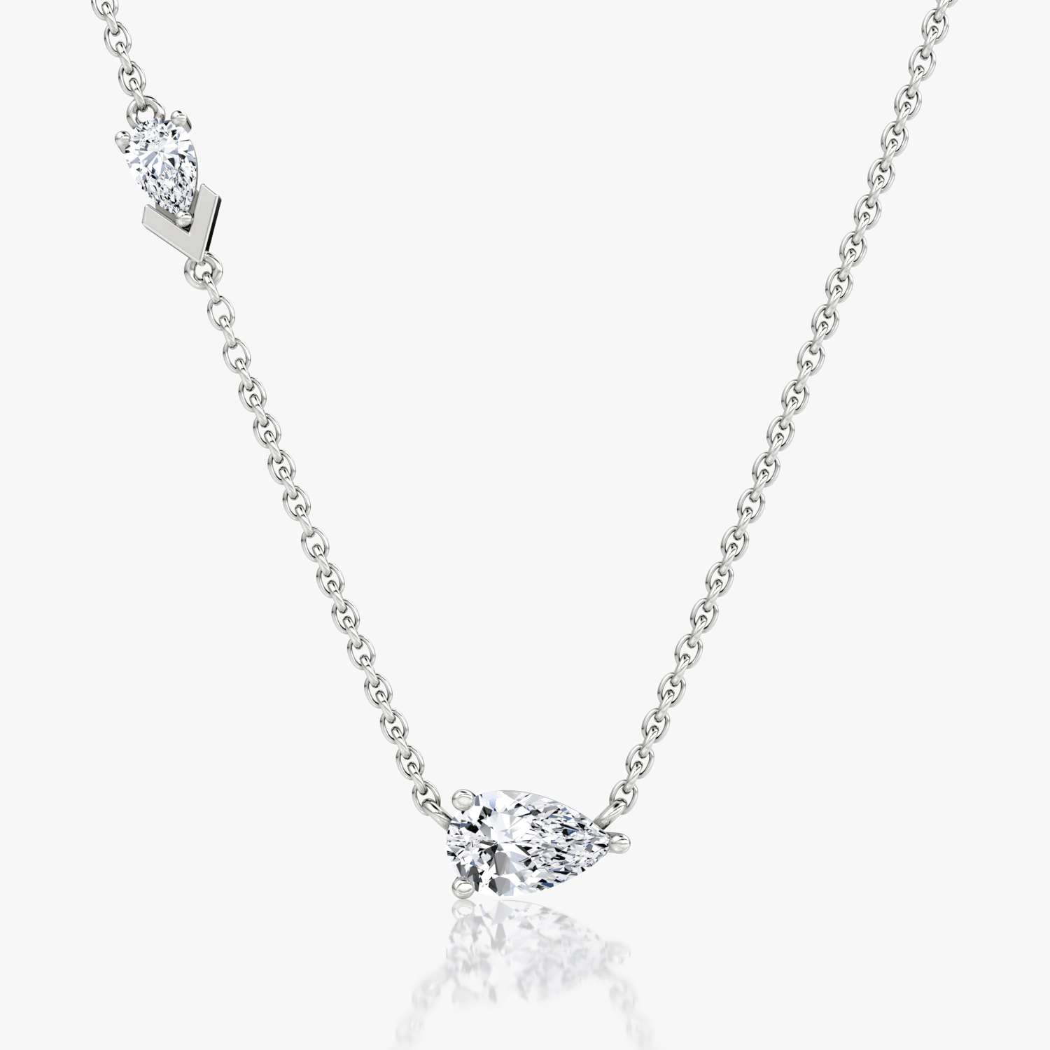 Toi et Moi Echo Necklace | Pear | 14k | White Gold | caratWeight: 0.65ct | chainLength: 16-18