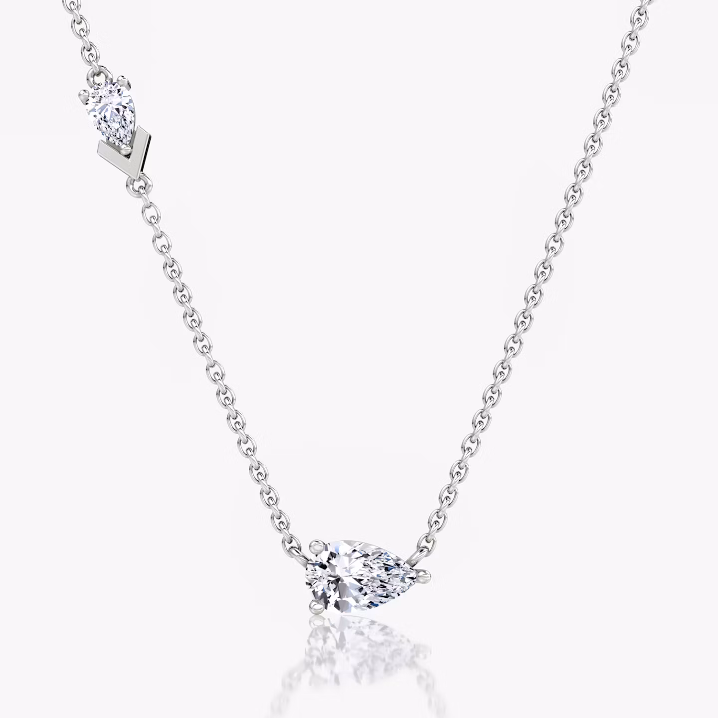 Toi et Moi Echo Necklace Pear | White Gold