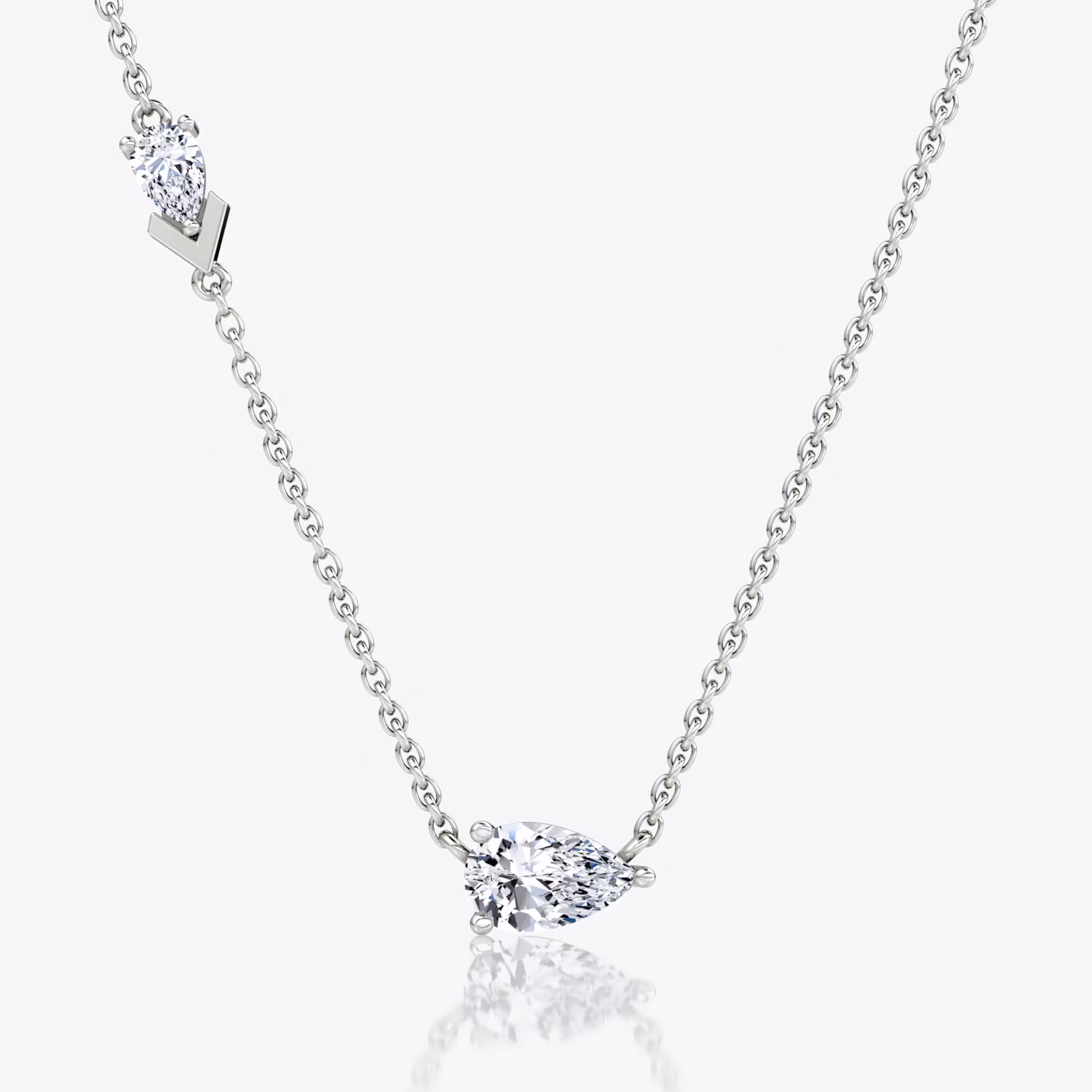 Toi et Moi Echo Necklace Pear | White Gold