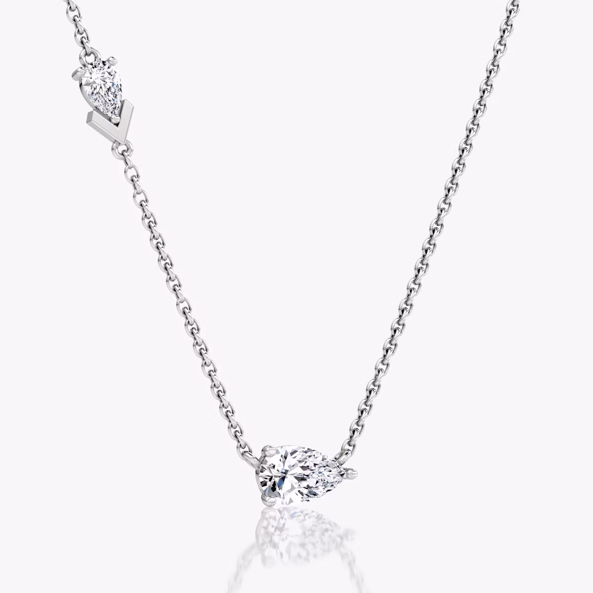 Toi et Moi Echo Necklace | Pear | 14k | White Gold | caratWeight: 0.65ct | chainLength: 16-18