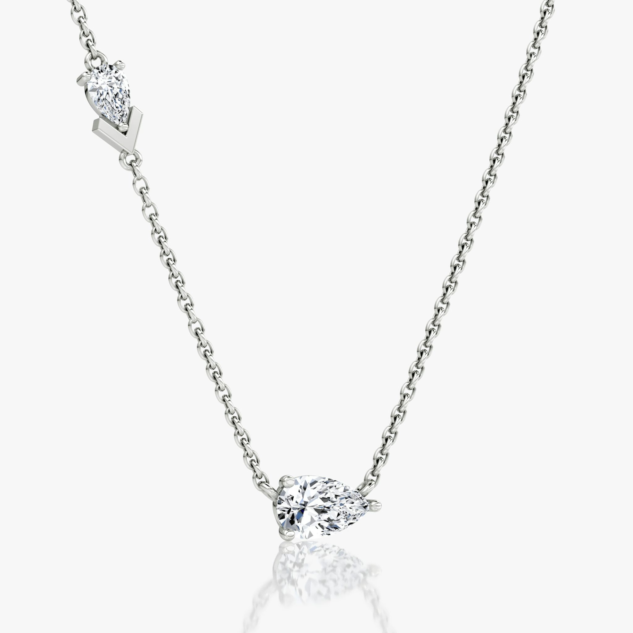 Toi et Moi Echo Necklace | pear | 14k | white-gold | caratWeight: 0.65ct | chainLength: 16-18