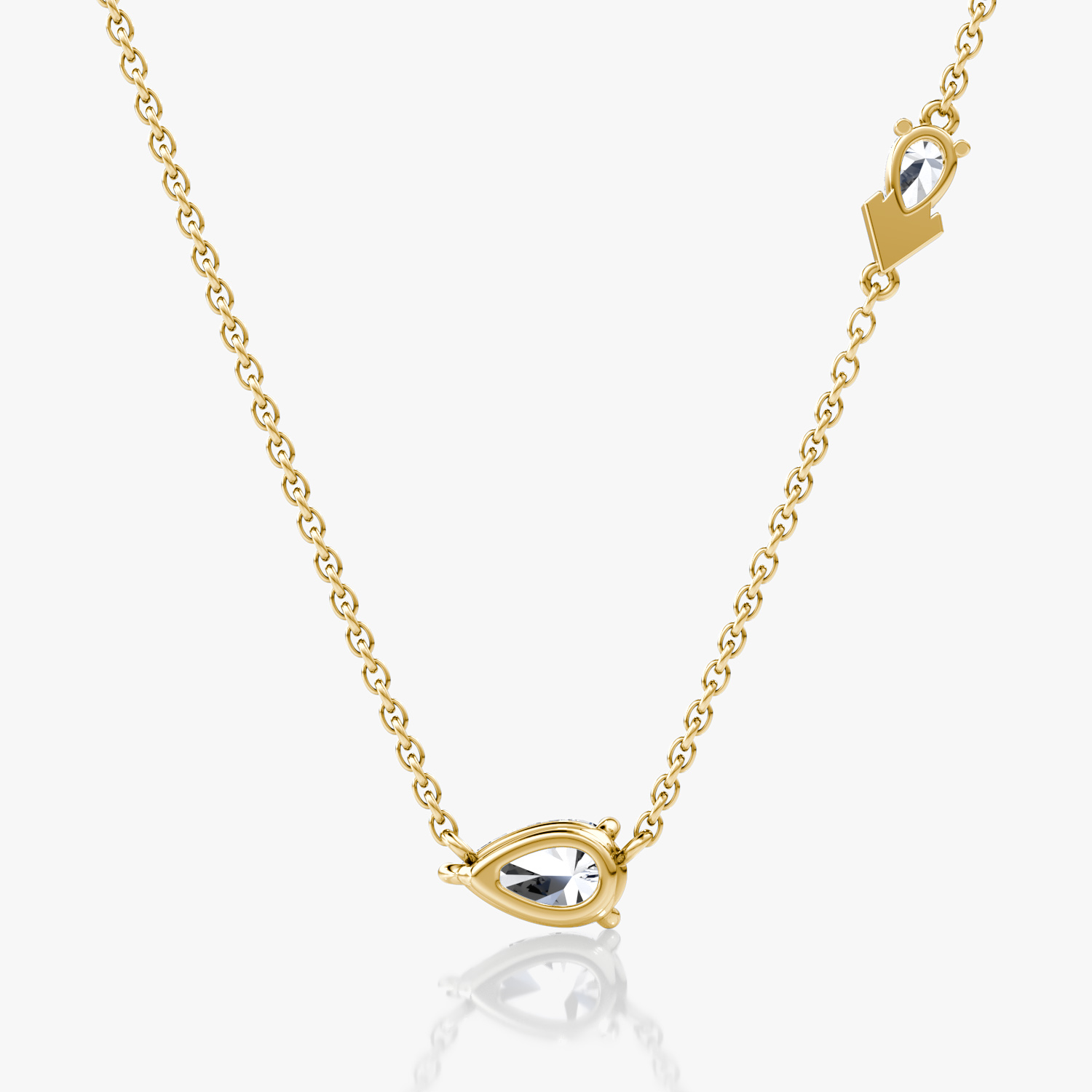 Toi et Moi Echo Necklace | Pear | 14k | Yellow Gold | caratWeight: 0.65ct | chainLength: 16-18