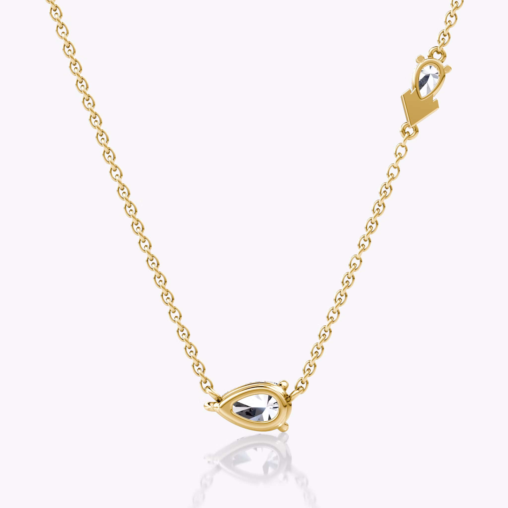 Toi et Moi Echo Necklace | Pear | 14k | Yellow Gold | caratWeight: 0.65ct | chainLength: 16-18