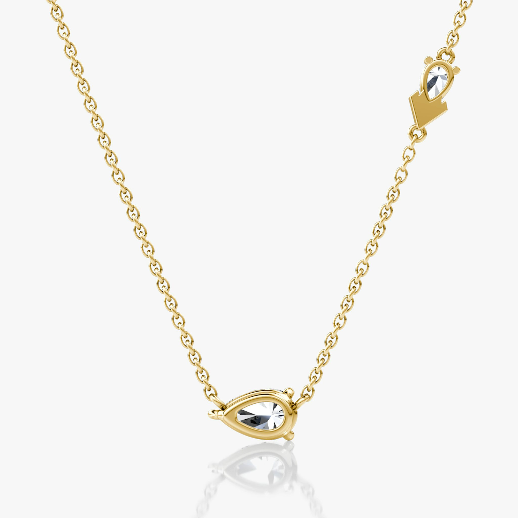 Toi et Moi Echo Necklace | Pear | 14k | Yellow Gold | caratWeight: 0.65ct | chainLength: 16-18
