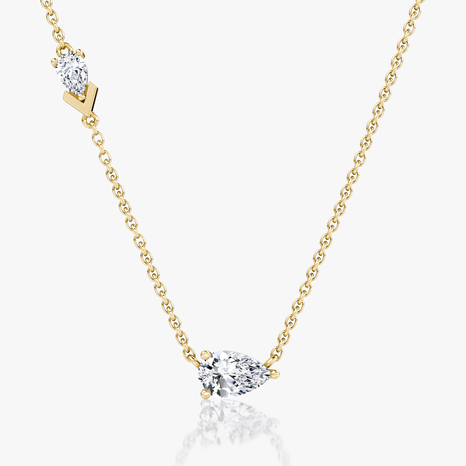 Toi et Moi Echo Necklace | Pear | 14k | Yellow Gold | caratWeight: 0.65ct | chainLength: 16-18