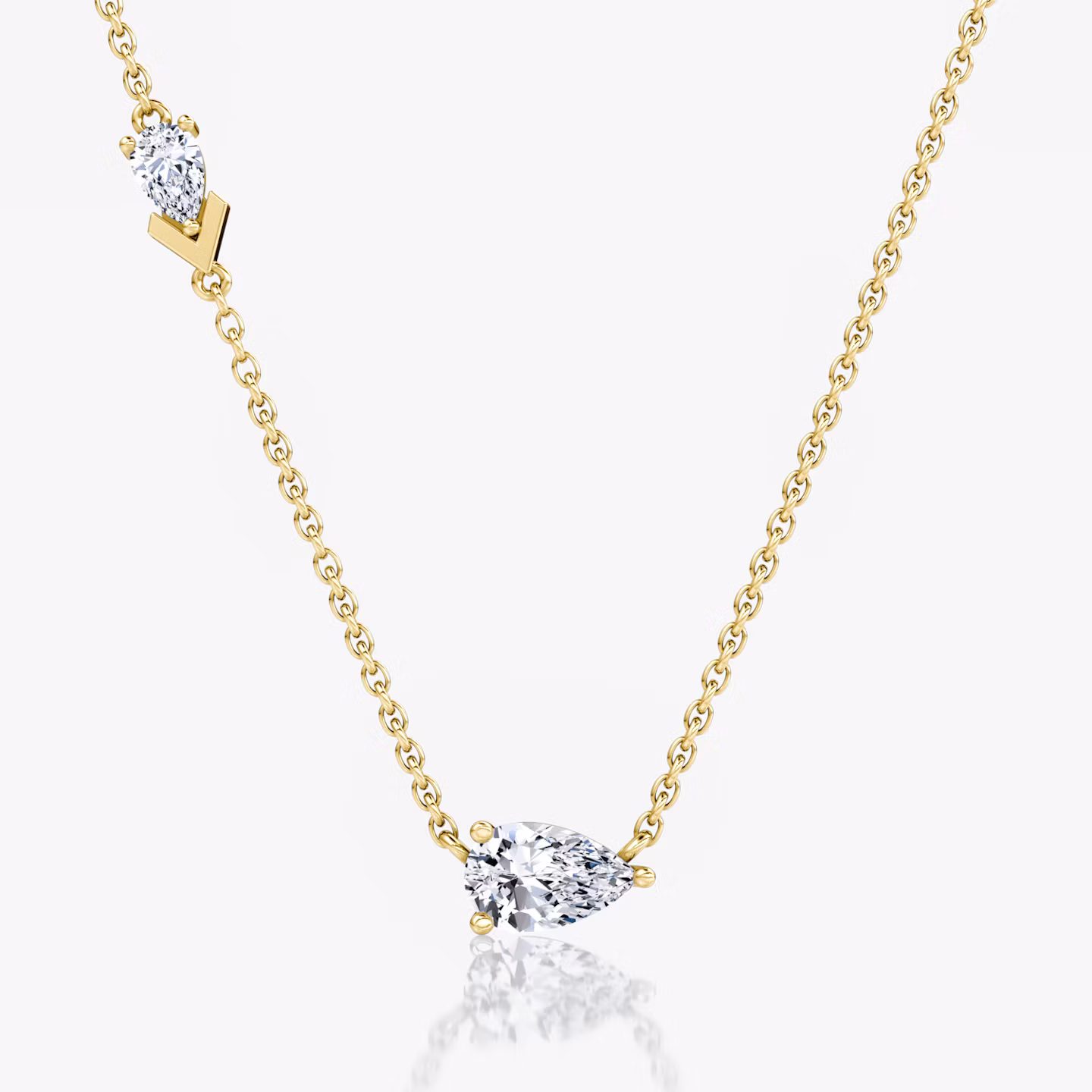 Toi et Moi Echo Necklace Pear | Yellow Gold