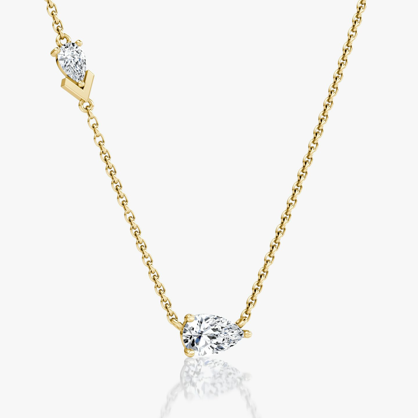 Toi et Moi Echo Halskette | Tropfen | 14k | Gelbgold | caratWeight: 0.65ct | chainLength: 16-18