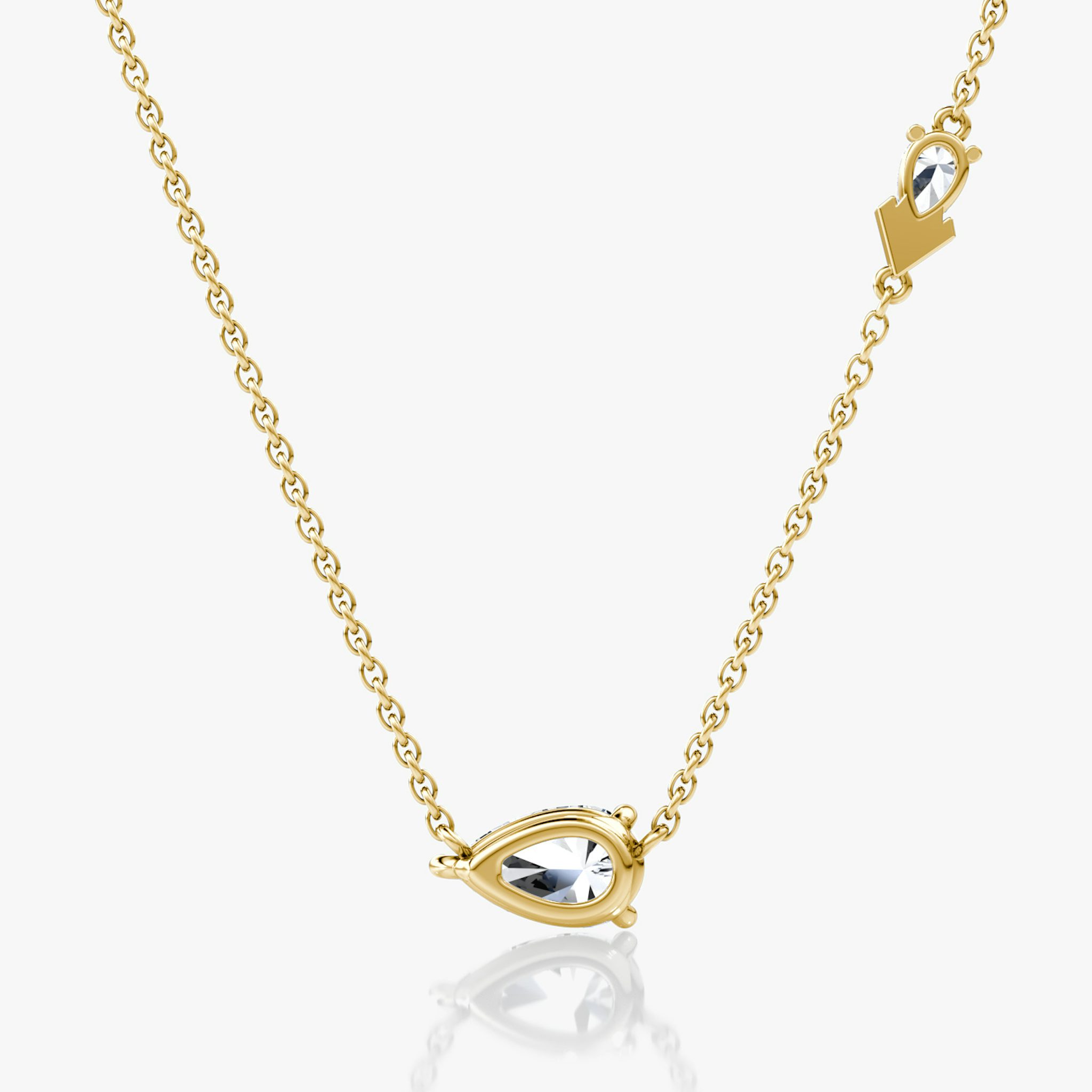 Toi et Moi Echo Necklace | Pear | 14k | Yellow Gold | caratWeight: 0.90ct | chainLength: 16-18