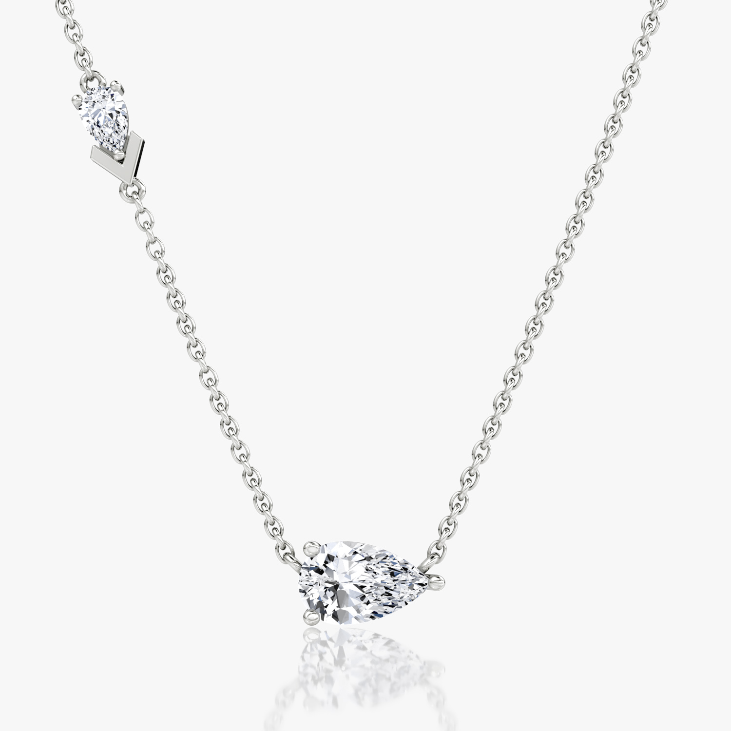 Toi et Moi Echo Necklace | Pear | 14k | White Gold | caratWeight: 0.90ct | chainLength: 16-18