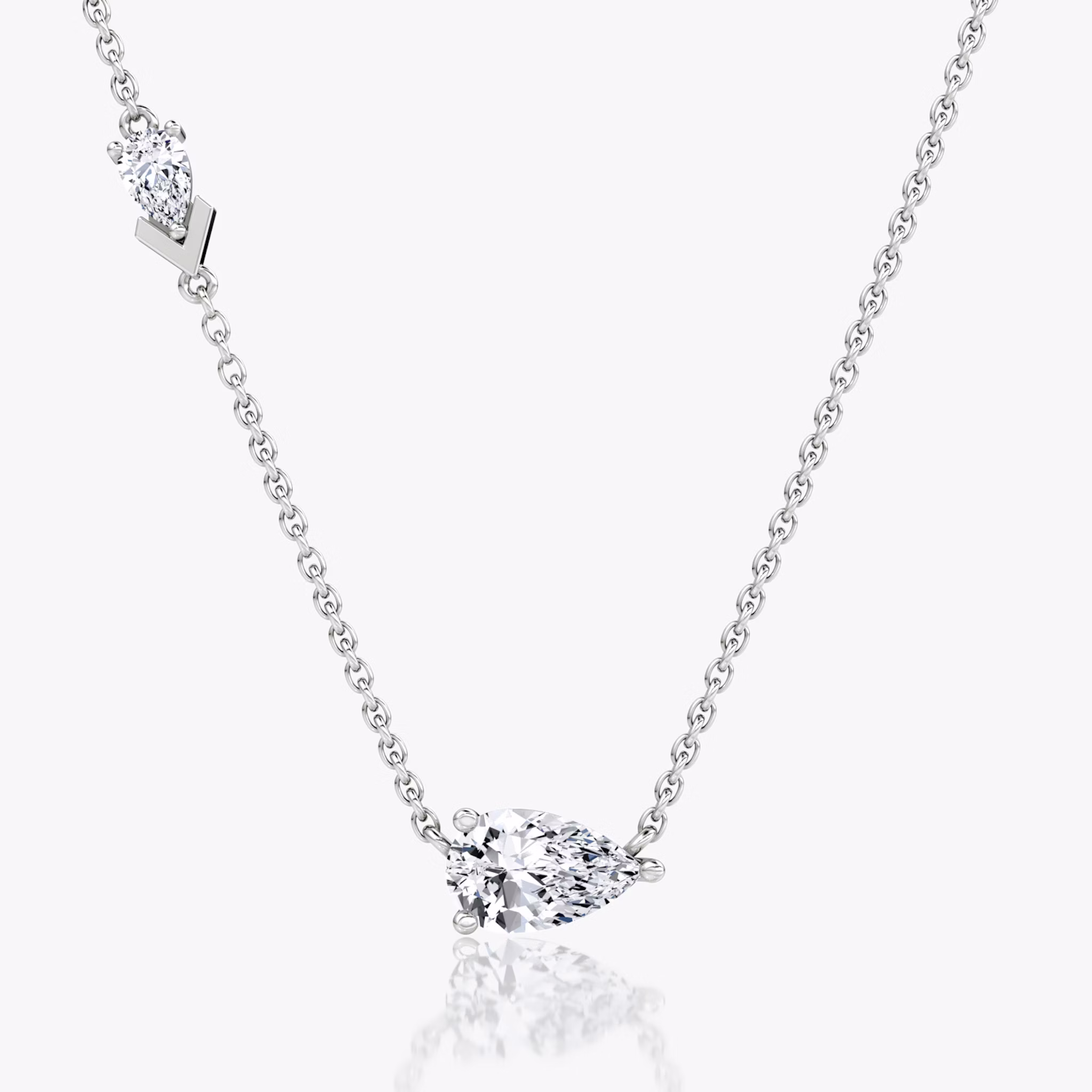 Toi et Moi Echo Necklace | Pear | 14k | White Gold | caratWeight: 0.90ct | chainLength: 16-18